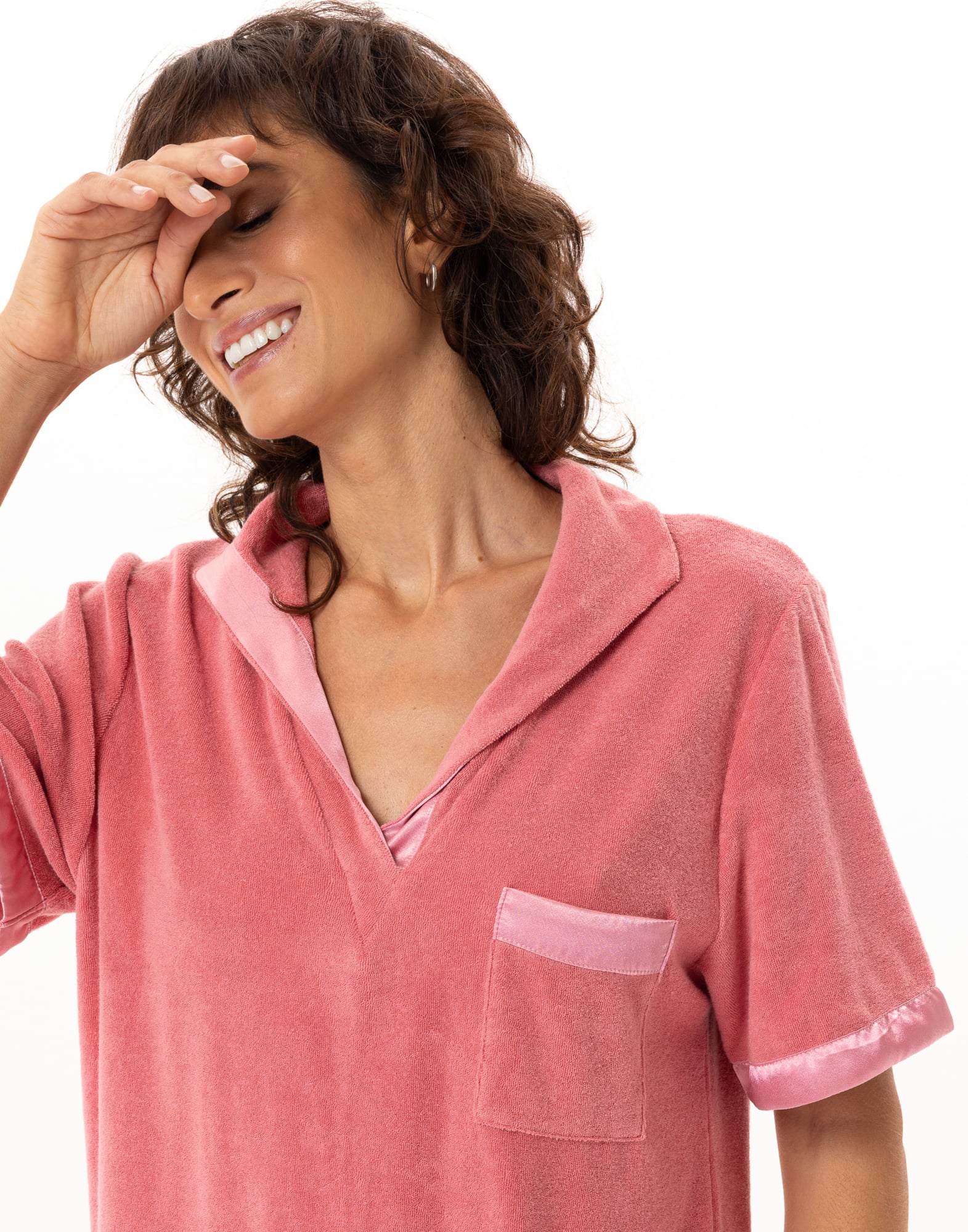 Robe en bouclette éponge gelato 240 LE CHAT Rose