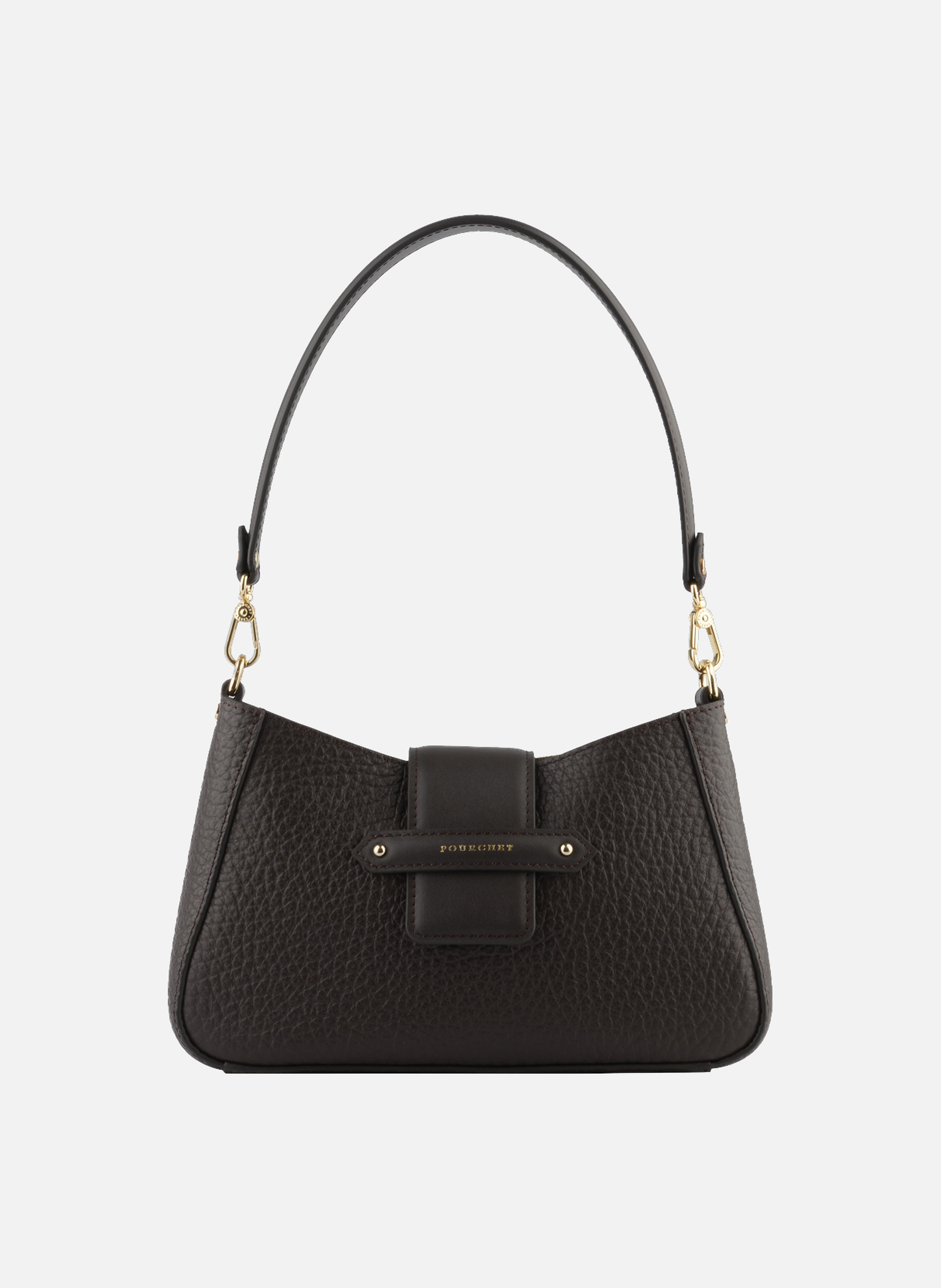 Fleuves | sac à main en cuir de vachette POURCHET Marron