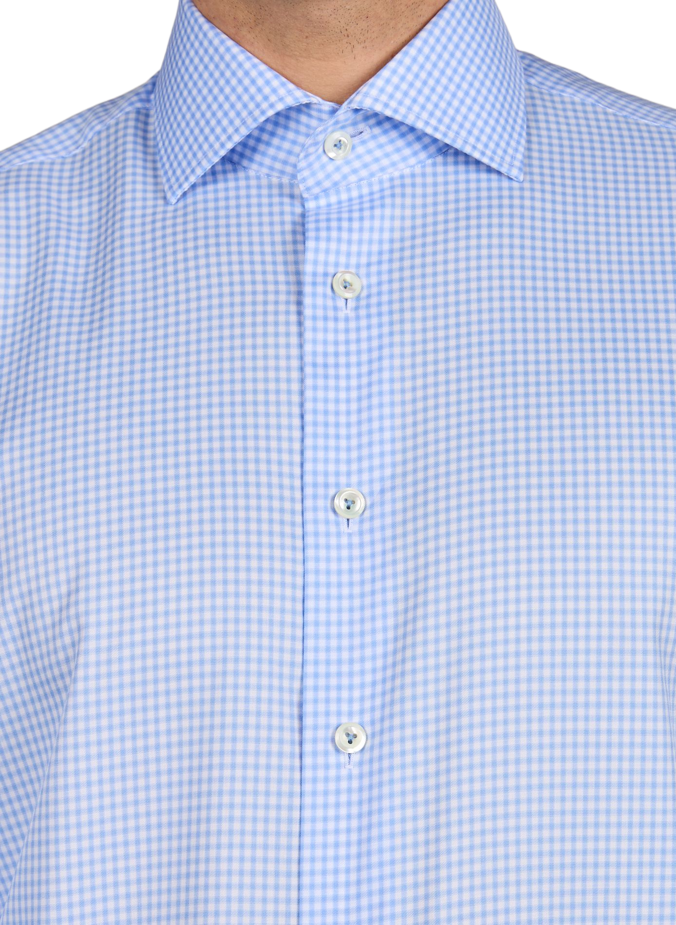 Chemise à carreaux en coton VAN LAACK Bleu