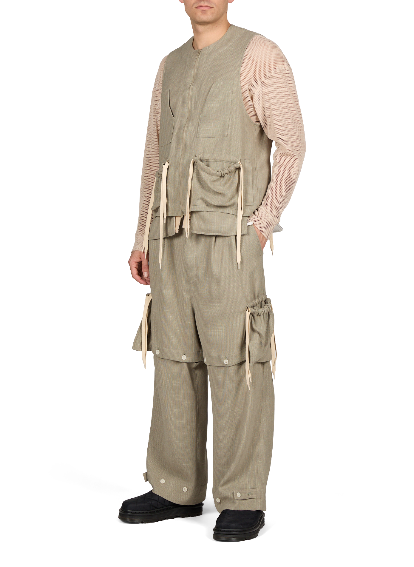 Wide-leg 2-in-1 pants WANSIE Grey