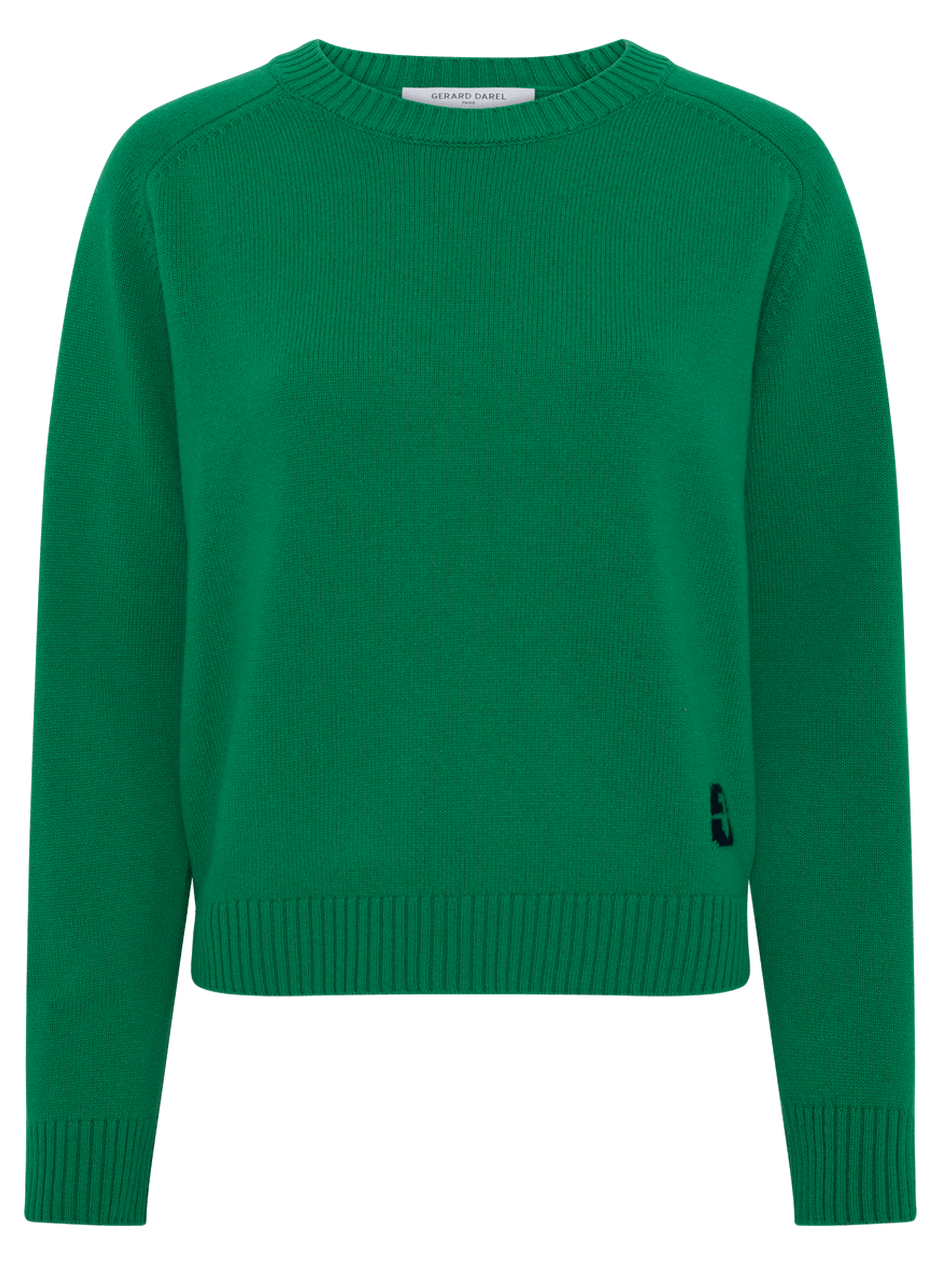 Pull à col rond en laine Vert
