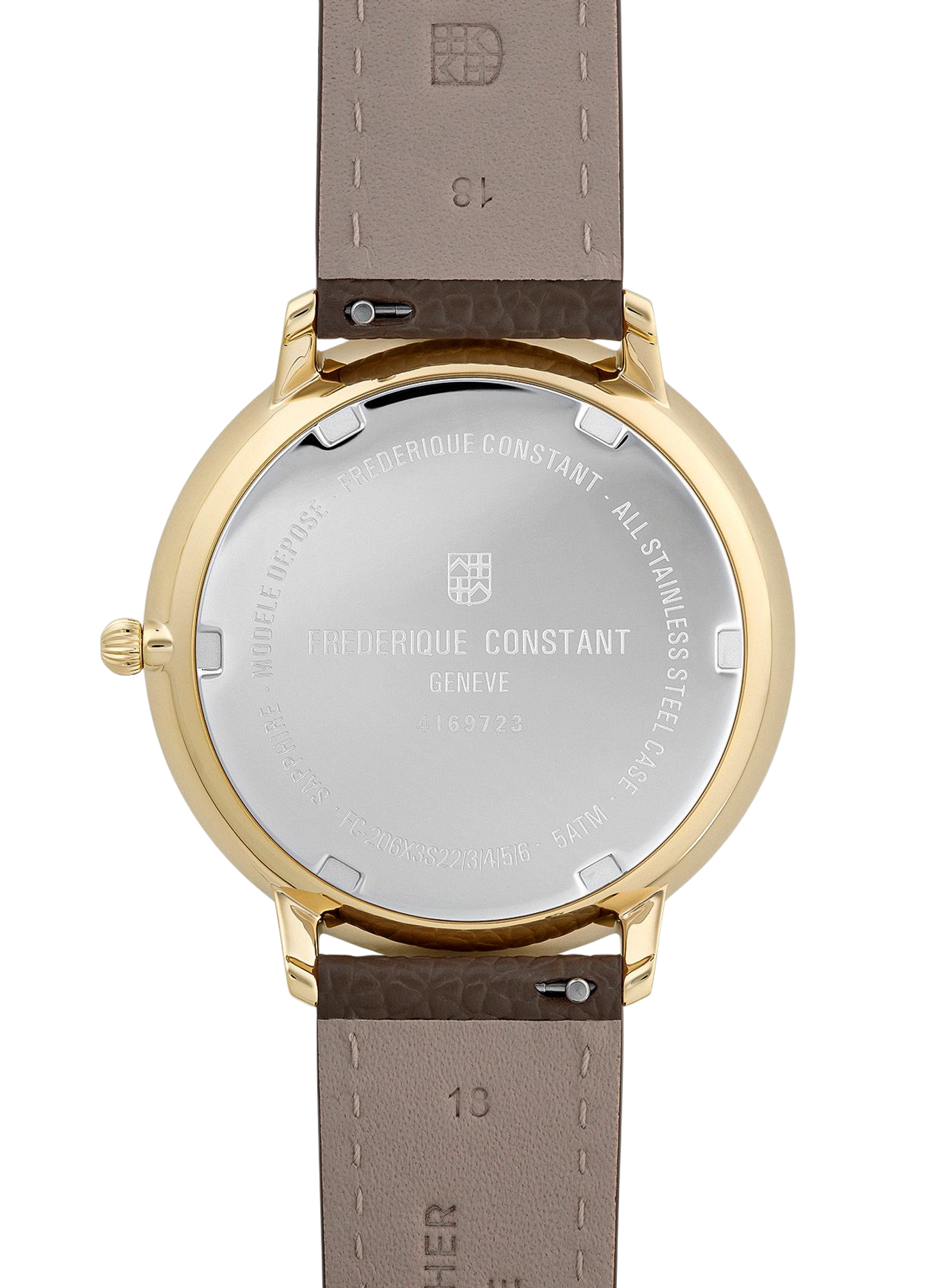 Montre quartz en cuir de veau FREDERIQUE CONSTANT Blanc