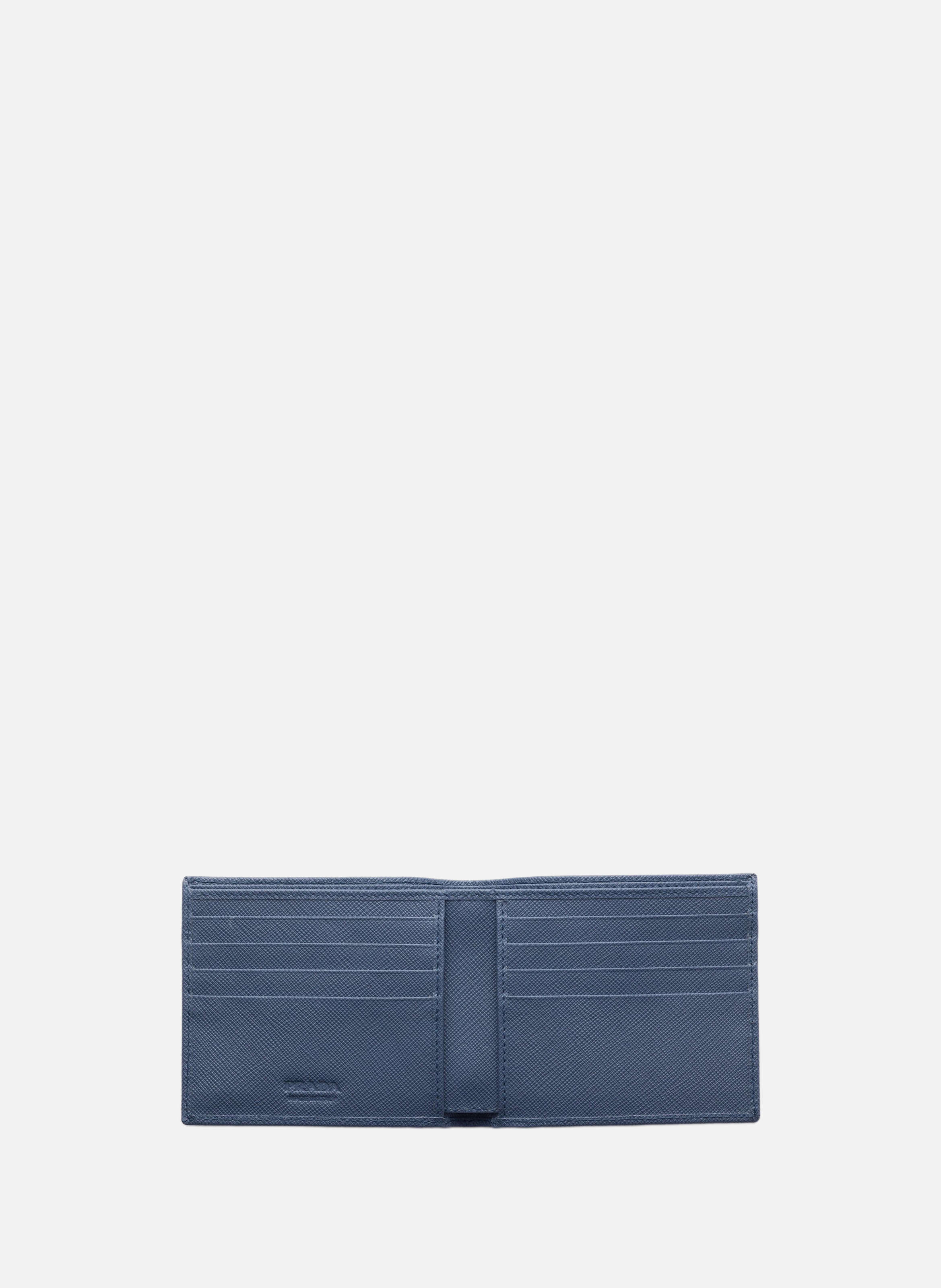 Portefeuille en cuir PRADA Bleu