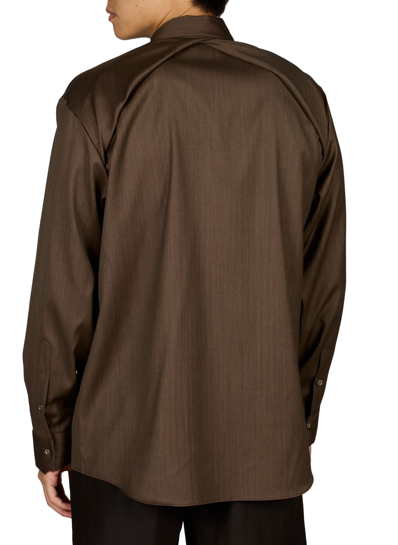 Chemise à manches longues en laine vierge et soie SONIA CARRASCO Marron