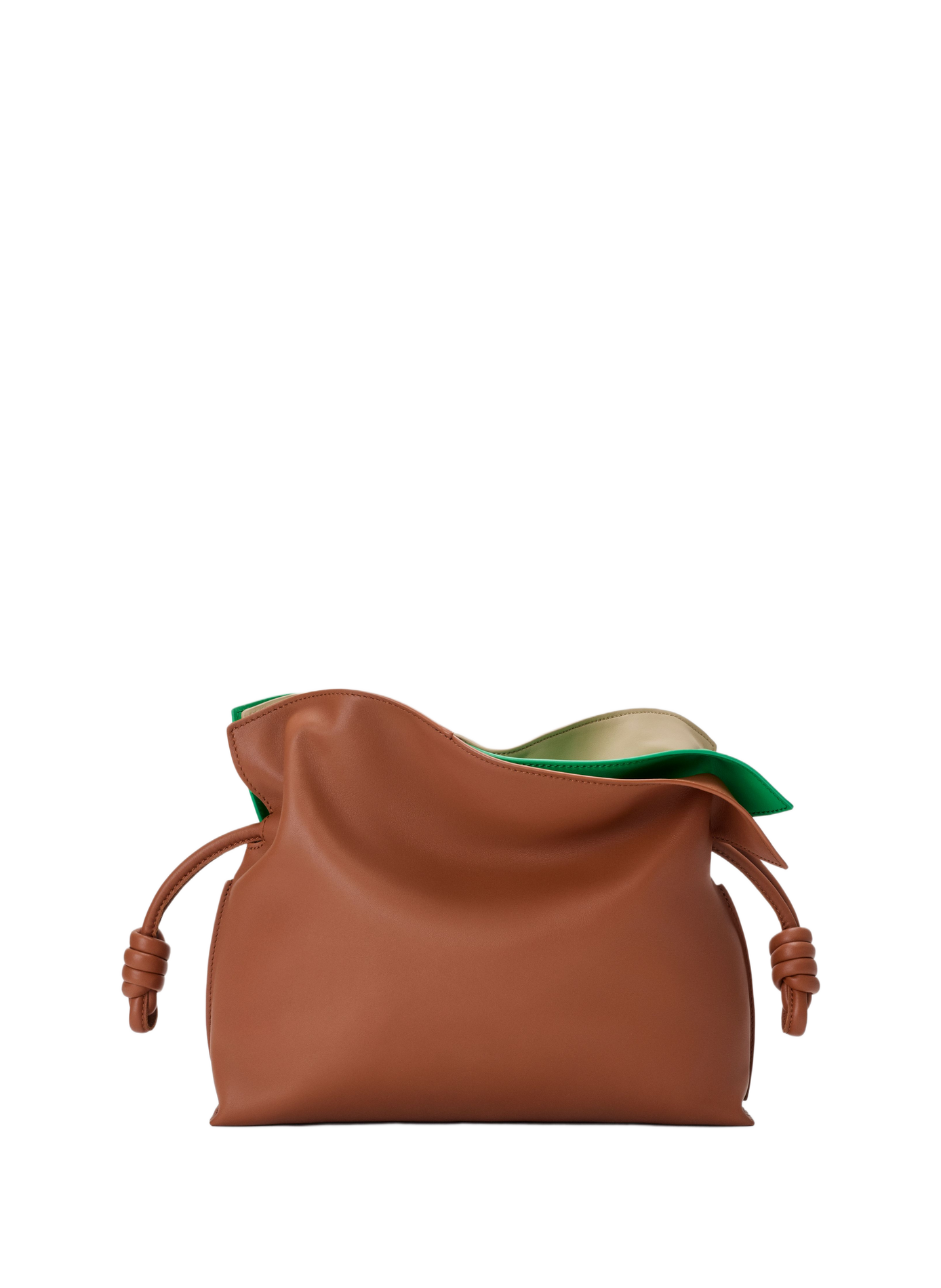 Flamenco medium clutch with layered nappa calfskin LOEWE Brown