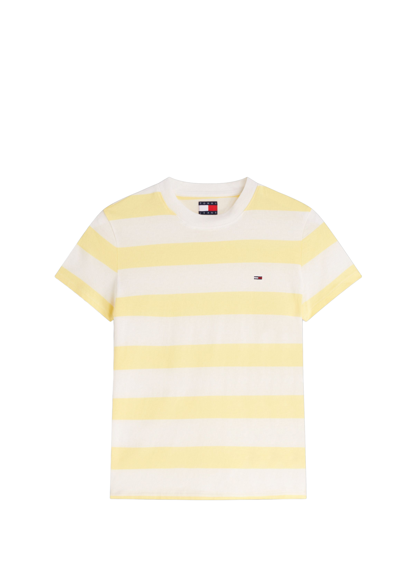 Short-sleeved striped cotton t-shirt TOMMY HILFIGER Yellow