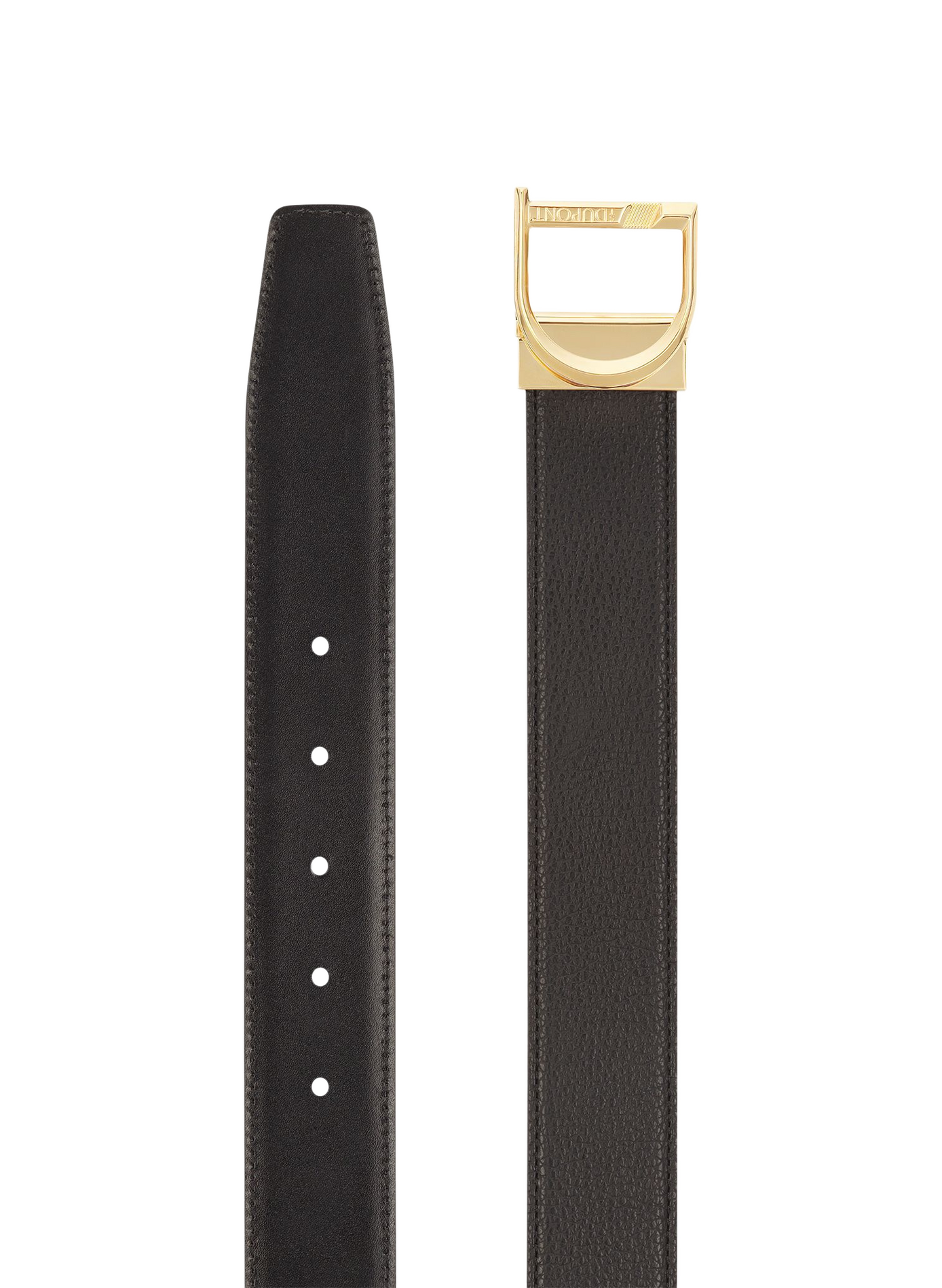 Wendegürtel mit D-Logo aus genarbtem Leder S.T. DUPONT Schwarz