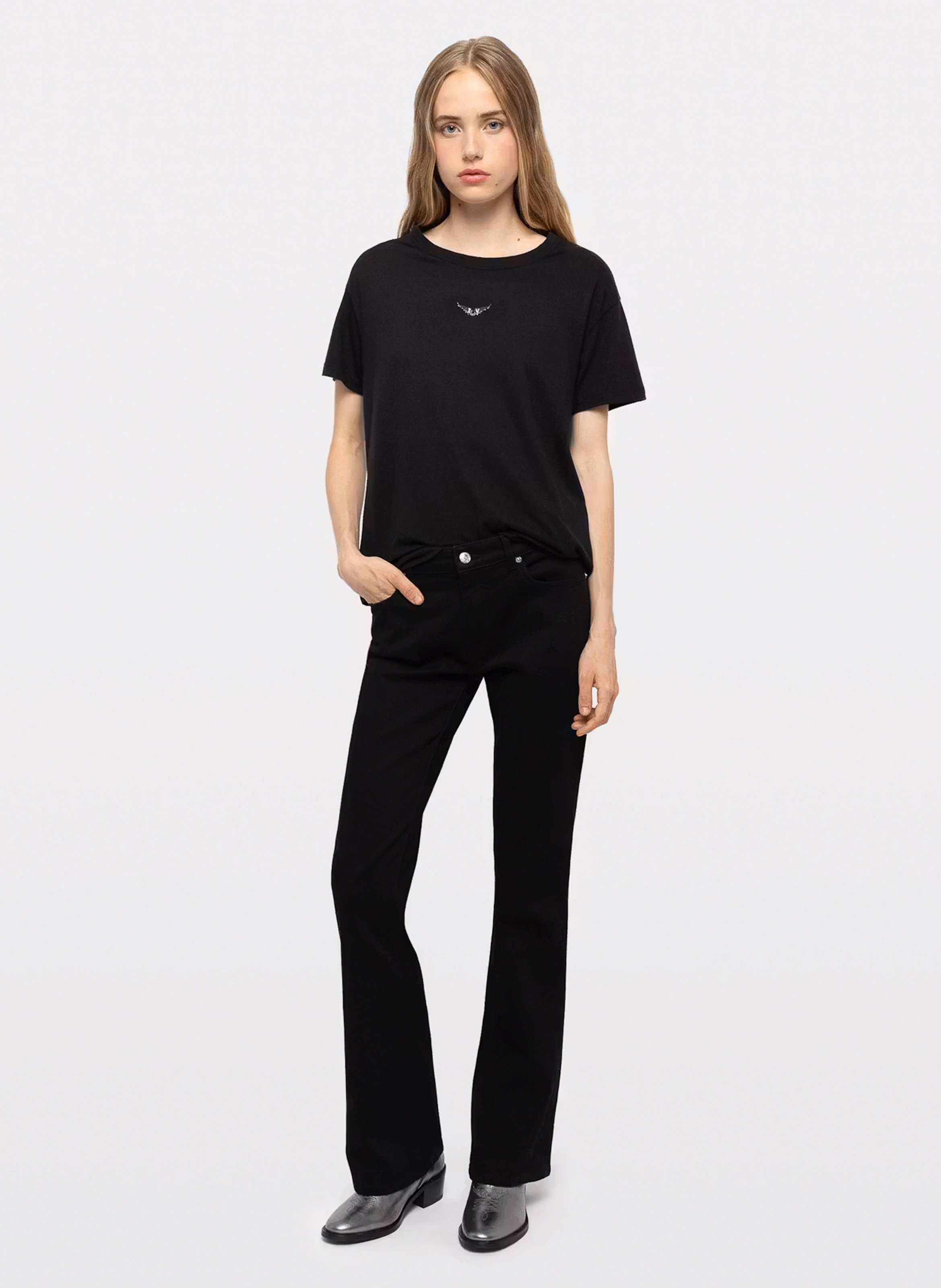 Bottines en cuir métallisé tex low ZADIG&VOLTAIRE Gris