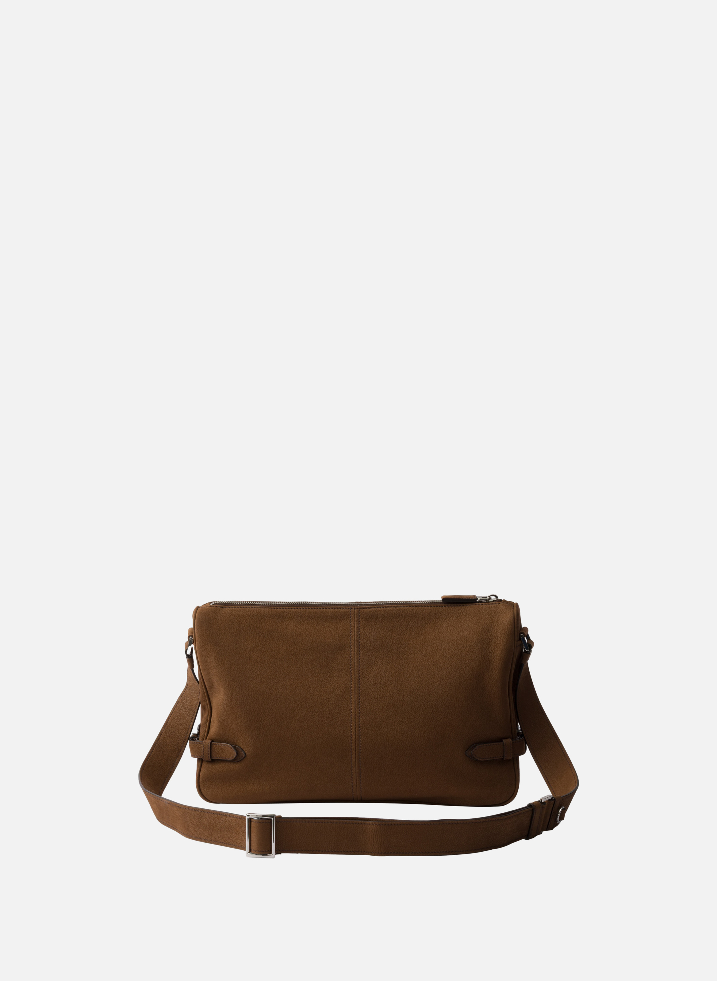 Sac à bandoulière en cuir nubuck PRADA Marron