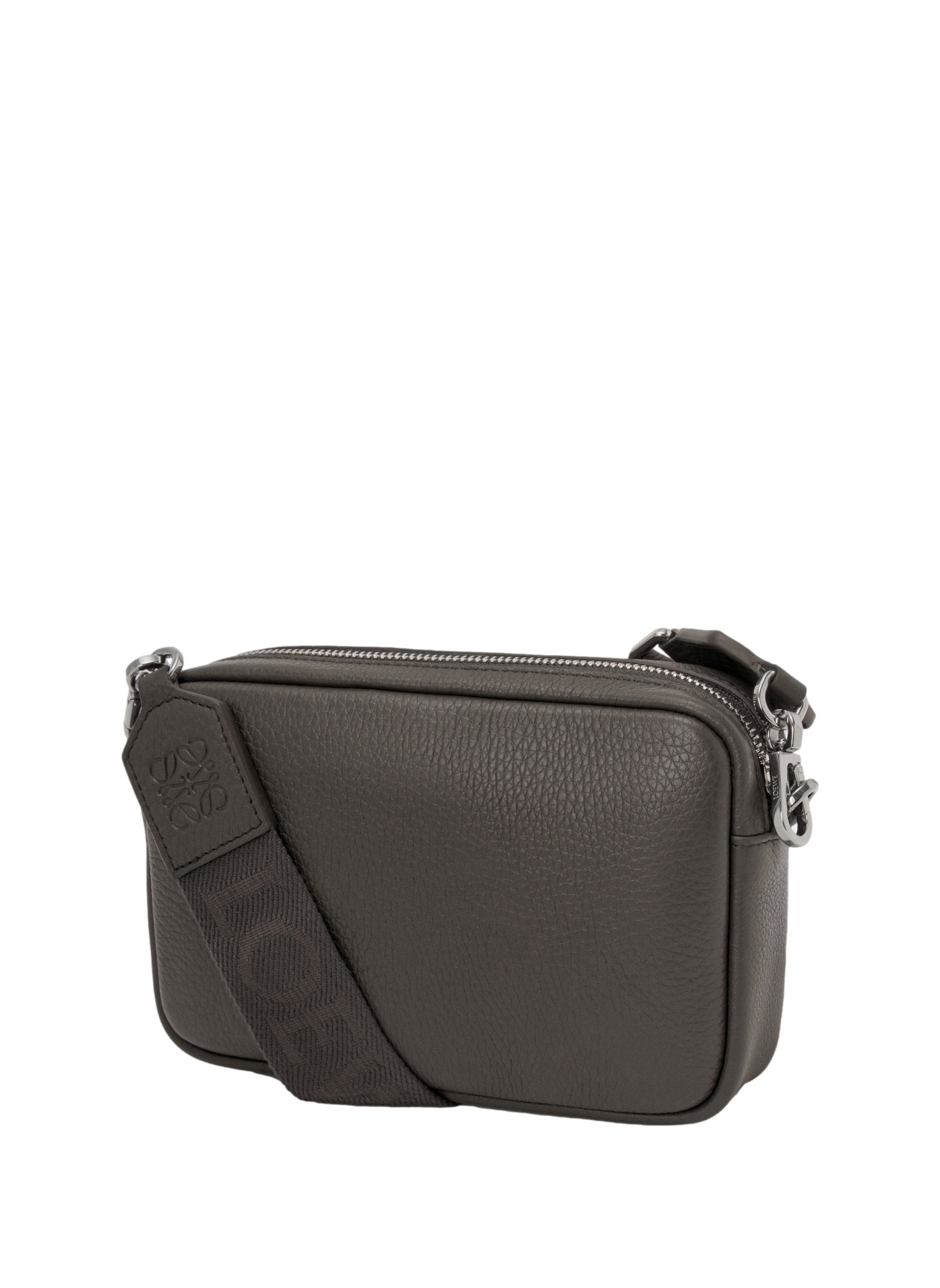 Kleine Messenger-Tasche aus weichem genarbtem Kalbsleder. LOEWE Grau
