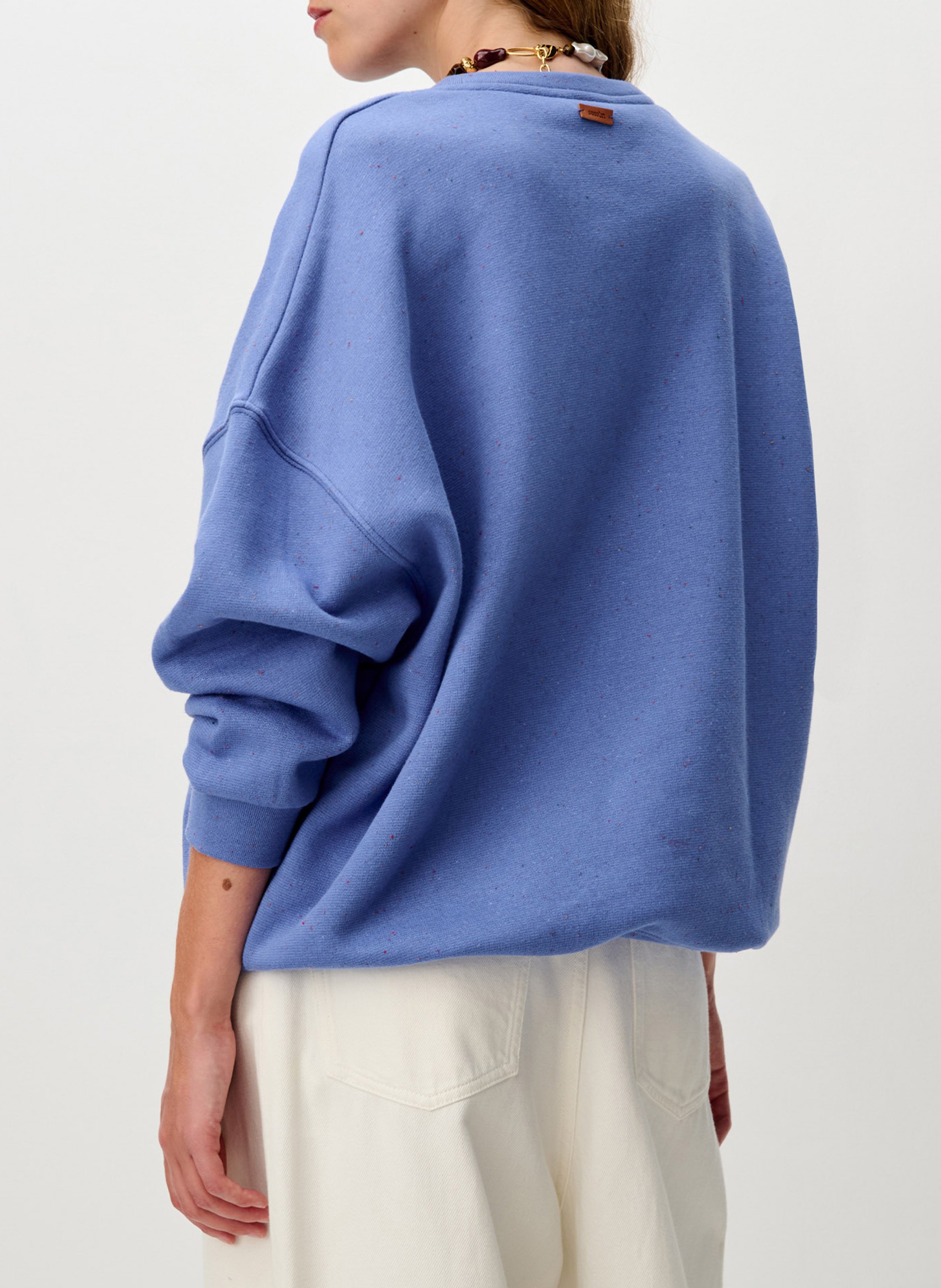 Sweat col rond oversize en coton mélangé chebbi SESSUN Bleu