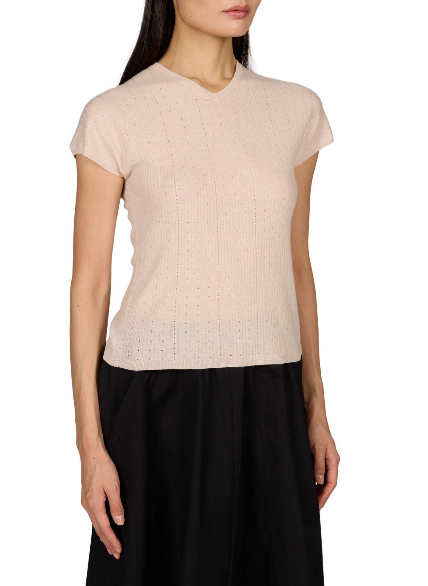 Wool V-neck top VINCE Beige