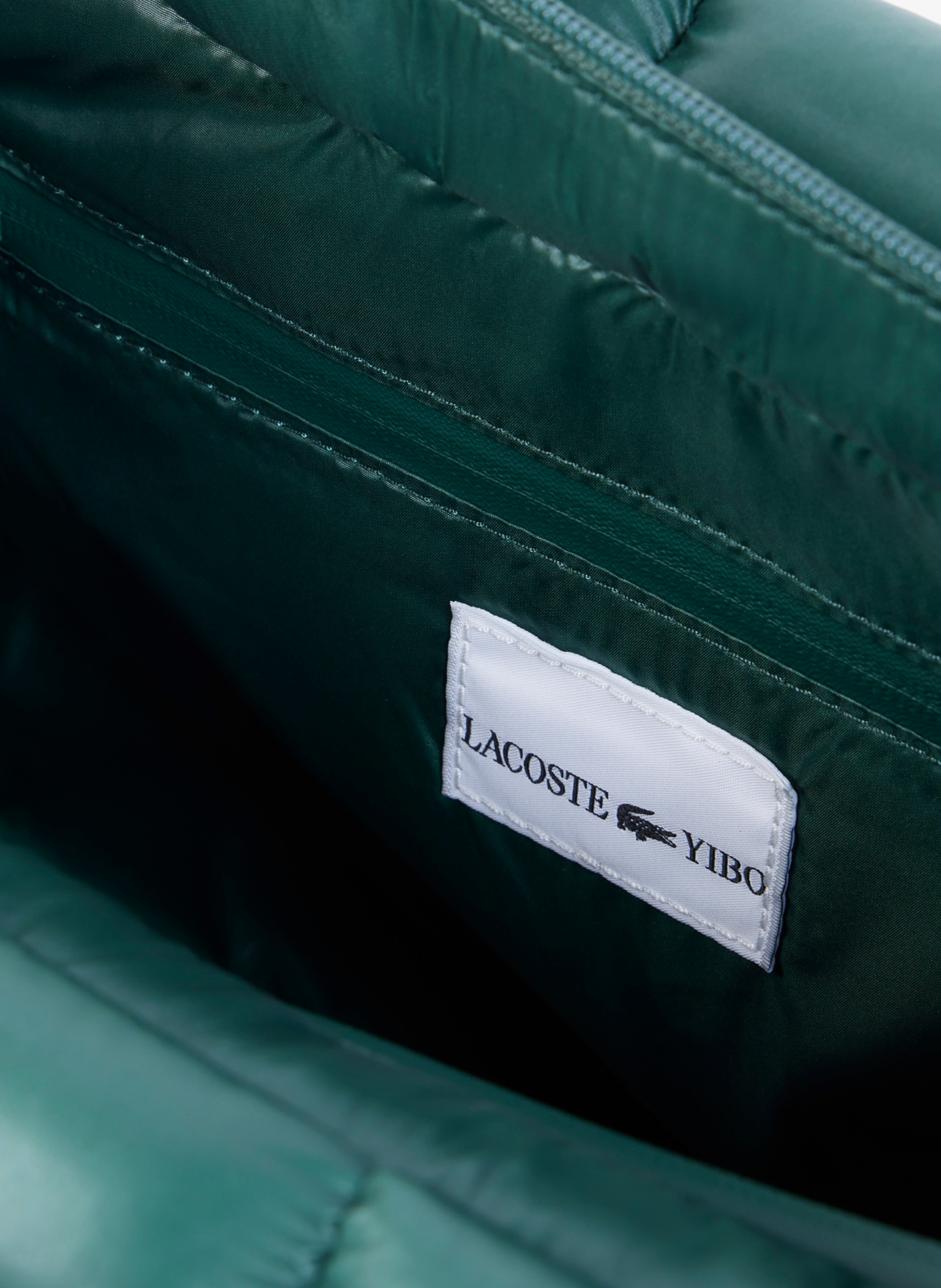 Quilted handbag with embossed logo LACOSTE Green