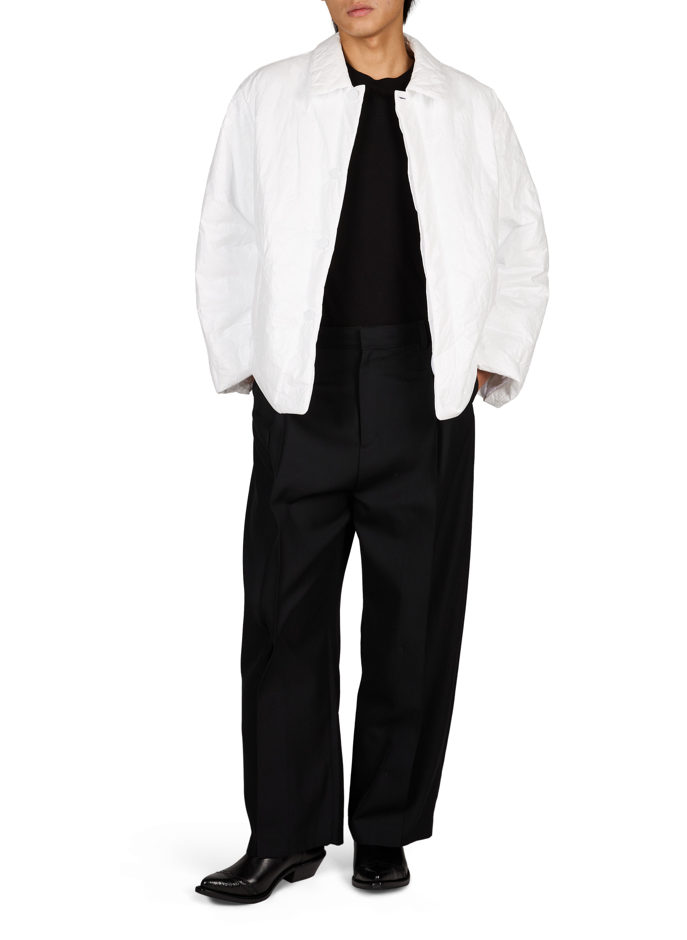 Textured technical fabric jacket ALAINPAUL White