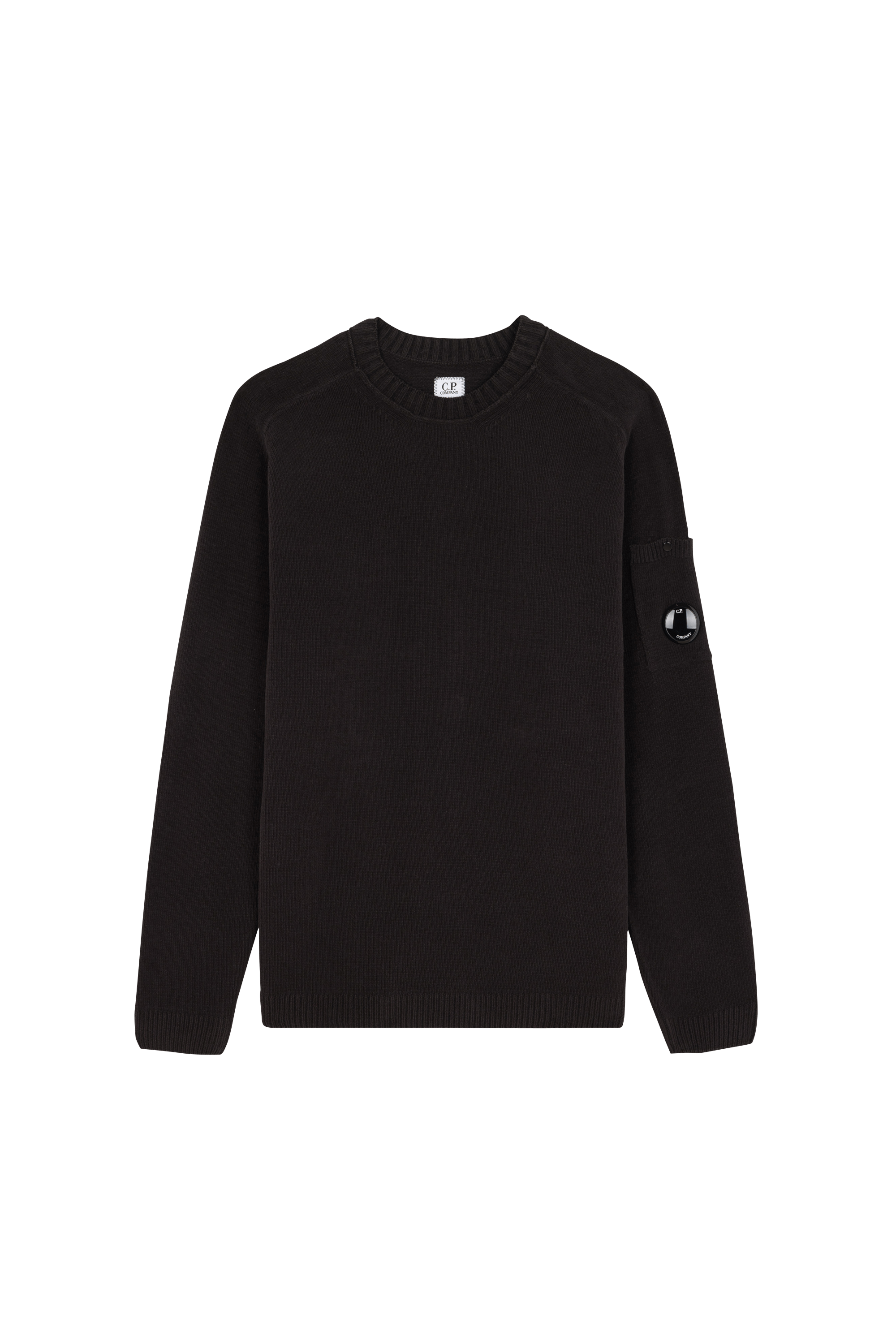 Pull cotton chenille crewneck lens sweater CP COMPANY Noir