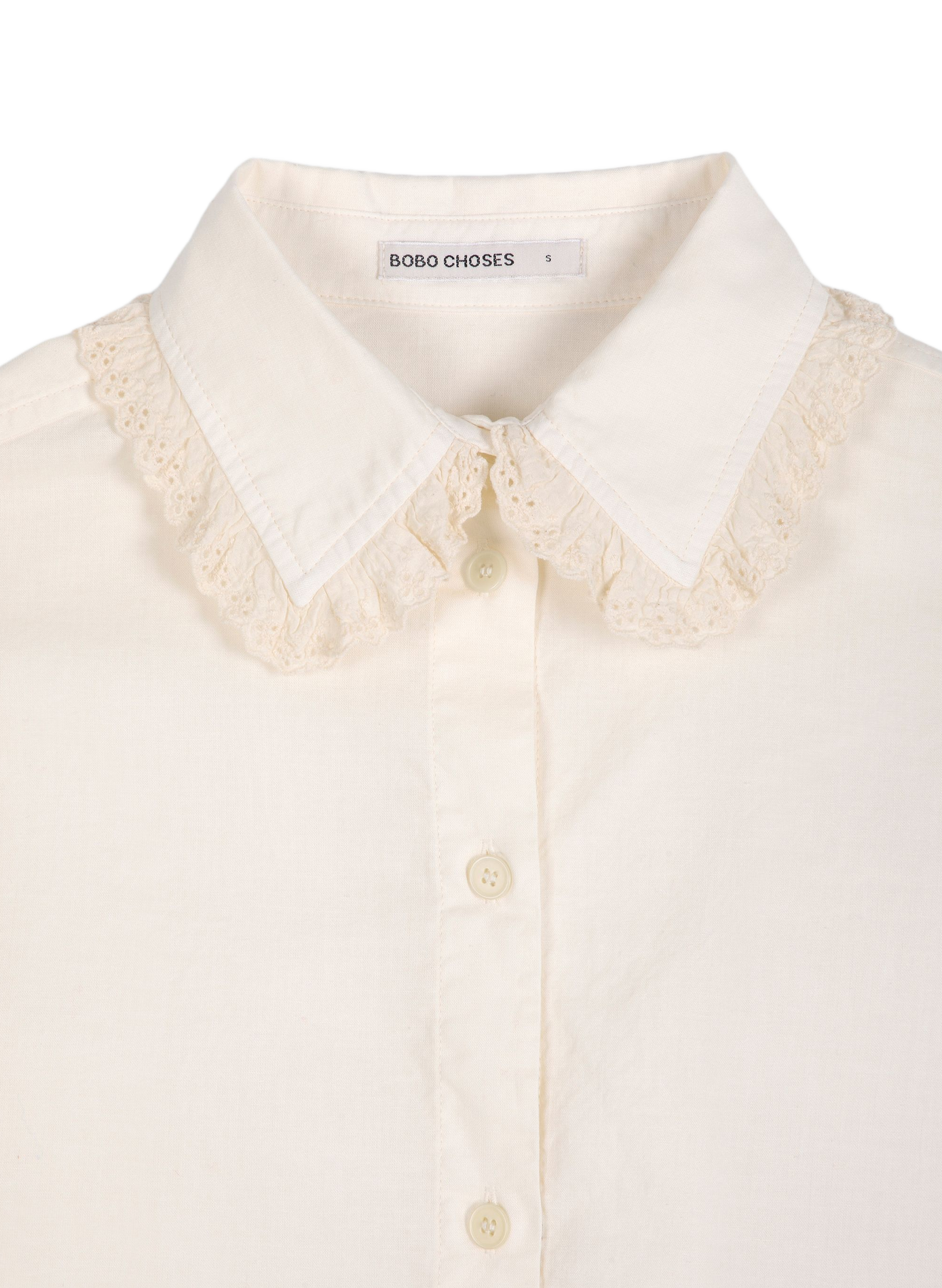 Chemise droite à col dentelle BOBO CHOSES Beige