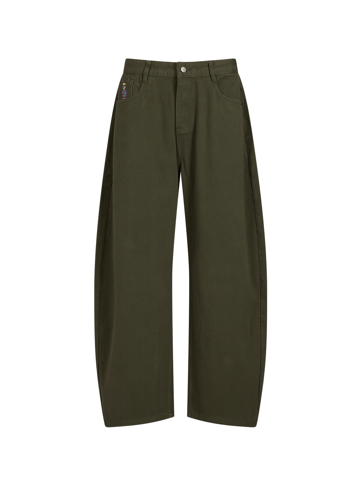 Plain barrel-leg wide-leg trousers KIDSUPER Green