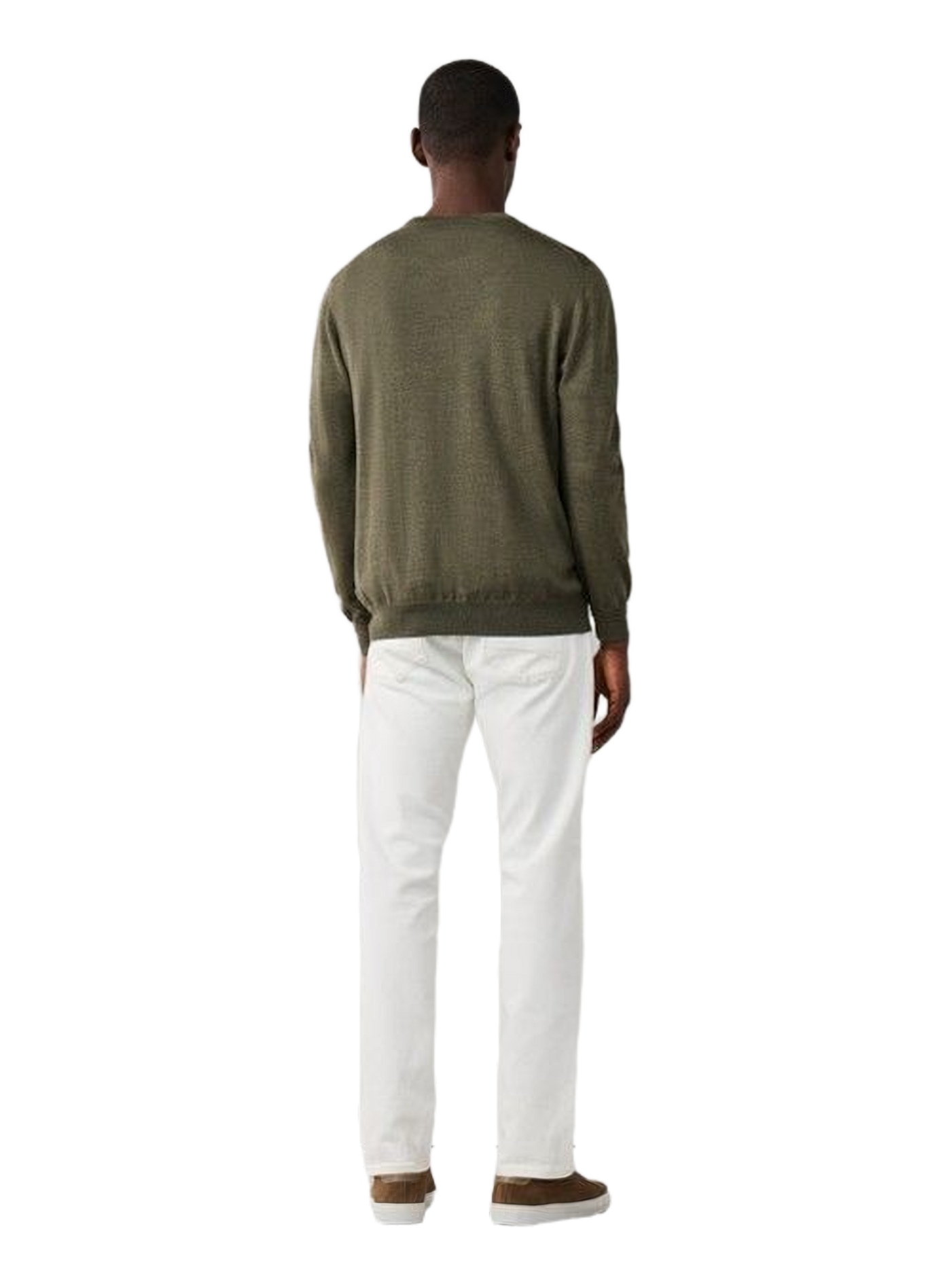 Round neck wool straight sweater FACONNABLE Khaki