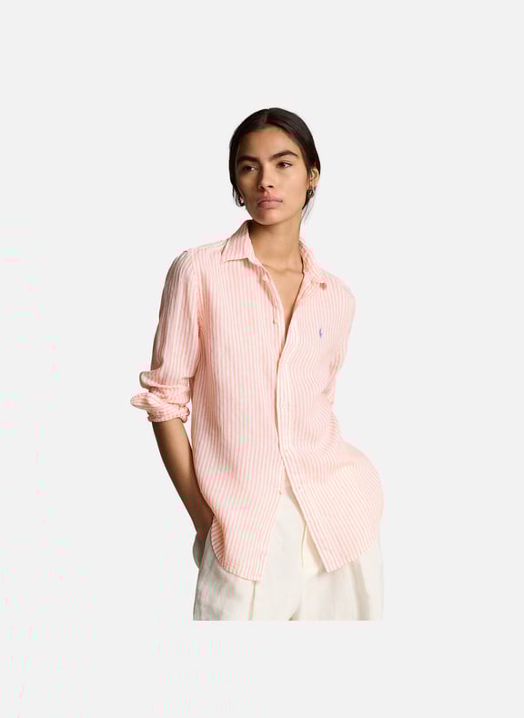 CHEMISE RAYeE EN LIN POLO RALPH LAUREN pour FEMME Printemps