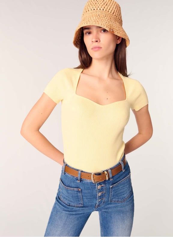 Pull col carré Jaune by MAJE MAJE Pull col carré Jaune