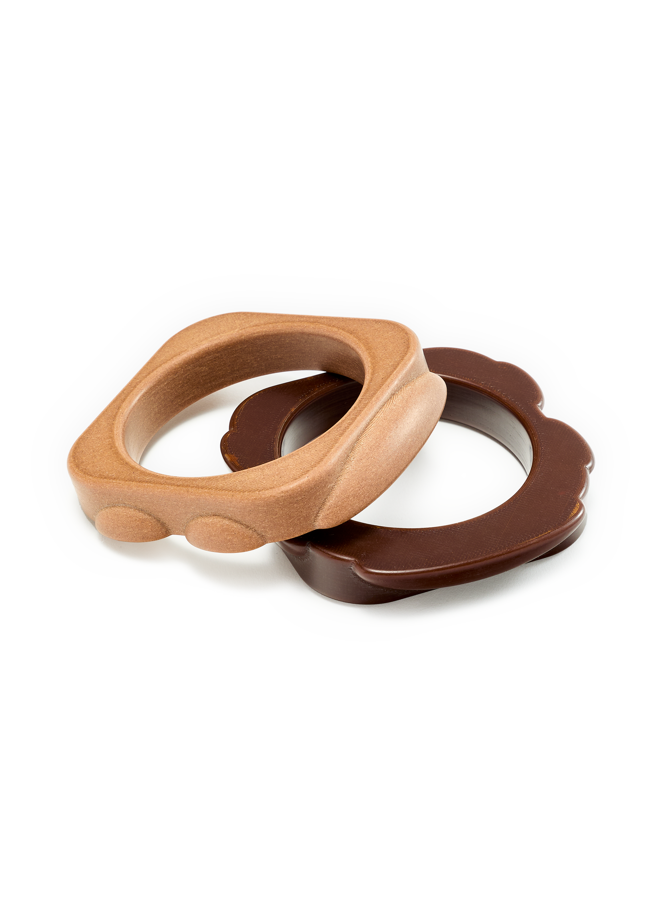 2 bracelets bangle compromiso Cafe Olivia LA MANSO Marron