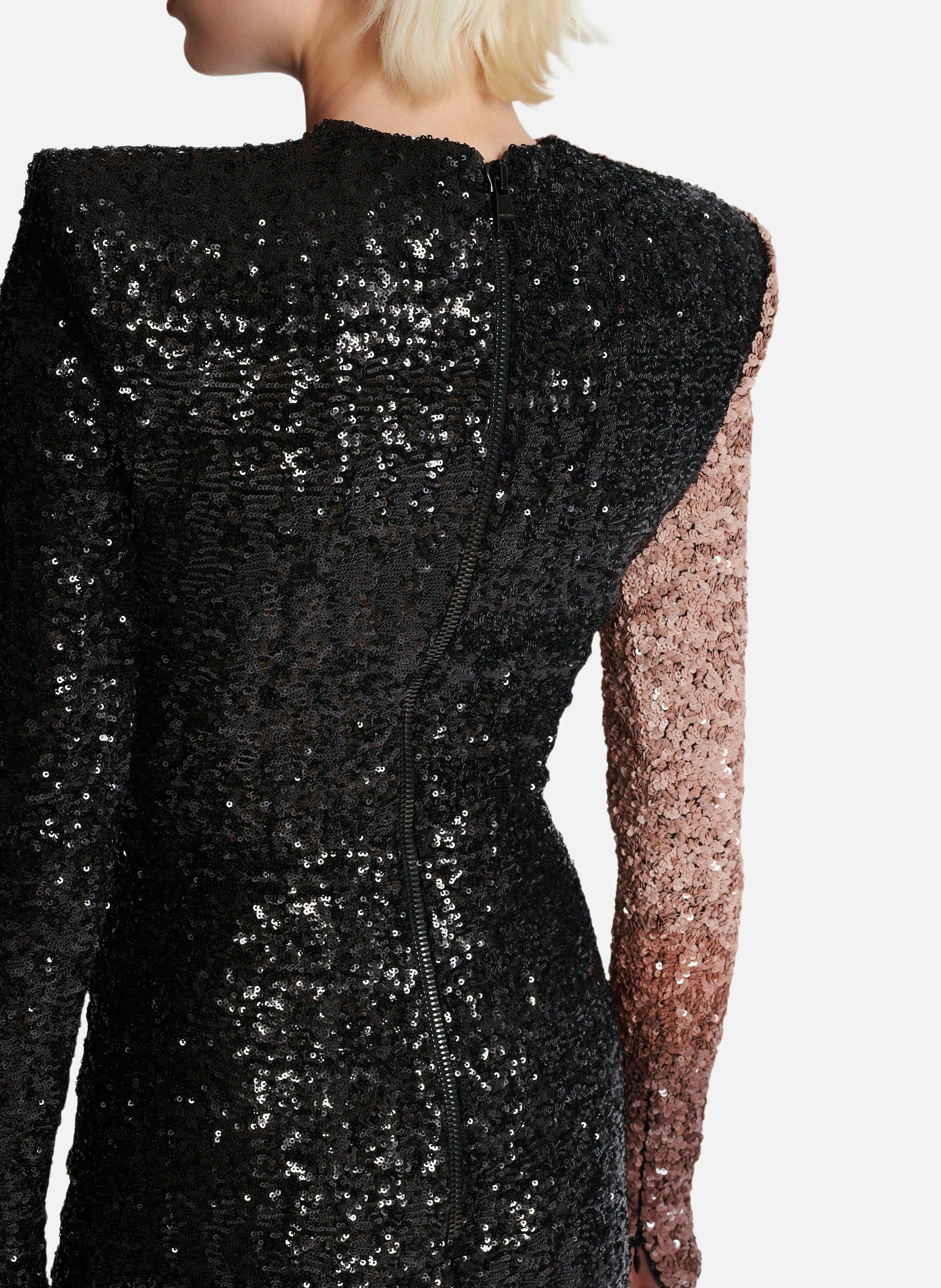 Robe courte brodée motif face BALMAIN Noir