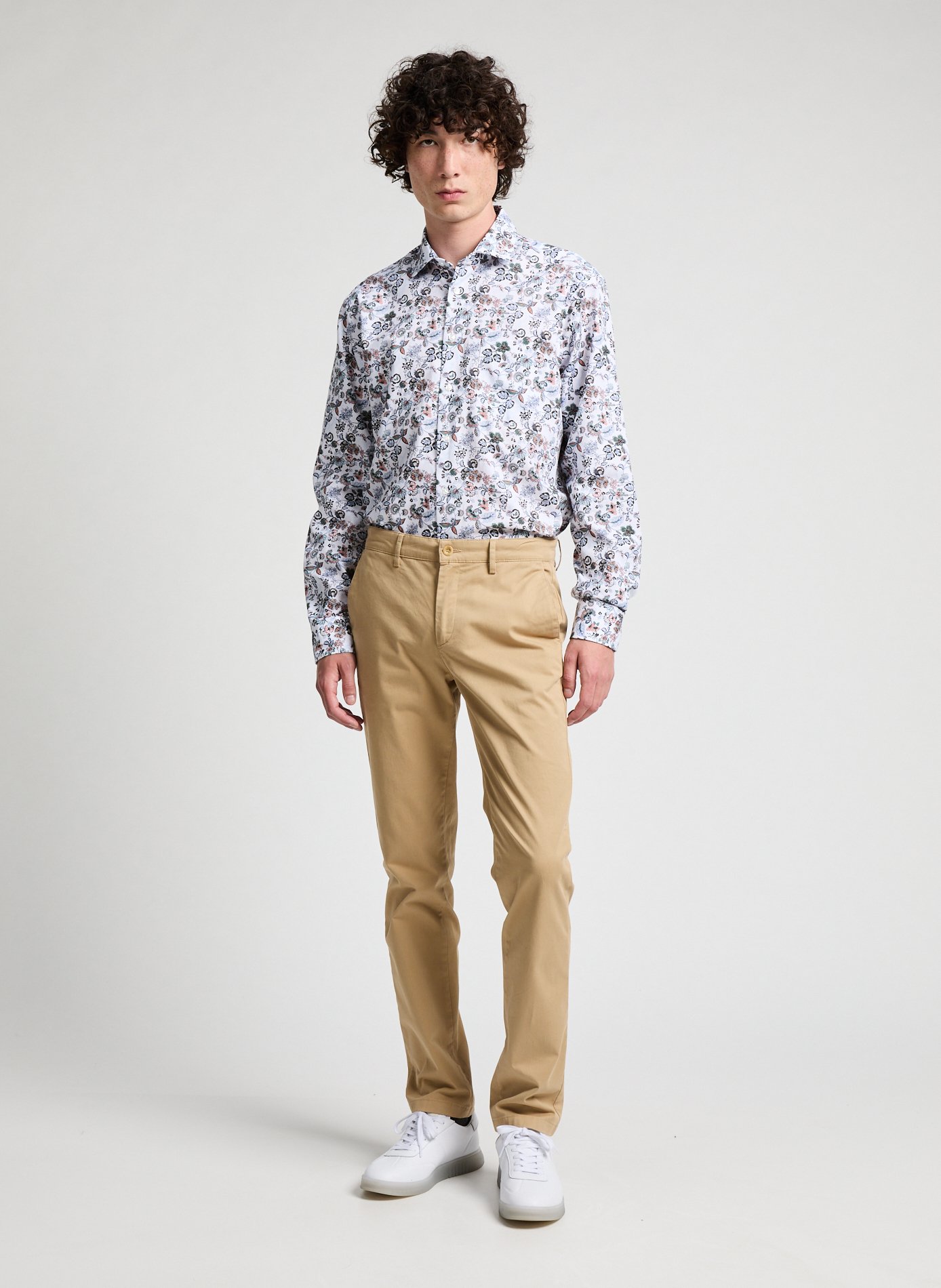 Cotton floral print Shirt SEIDENSTICKER White