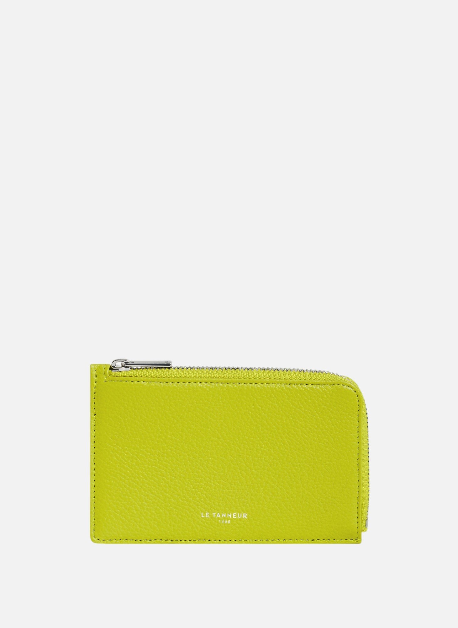 Porte cartes zippé emilie en cuir grainé LE TANNEUR Vert