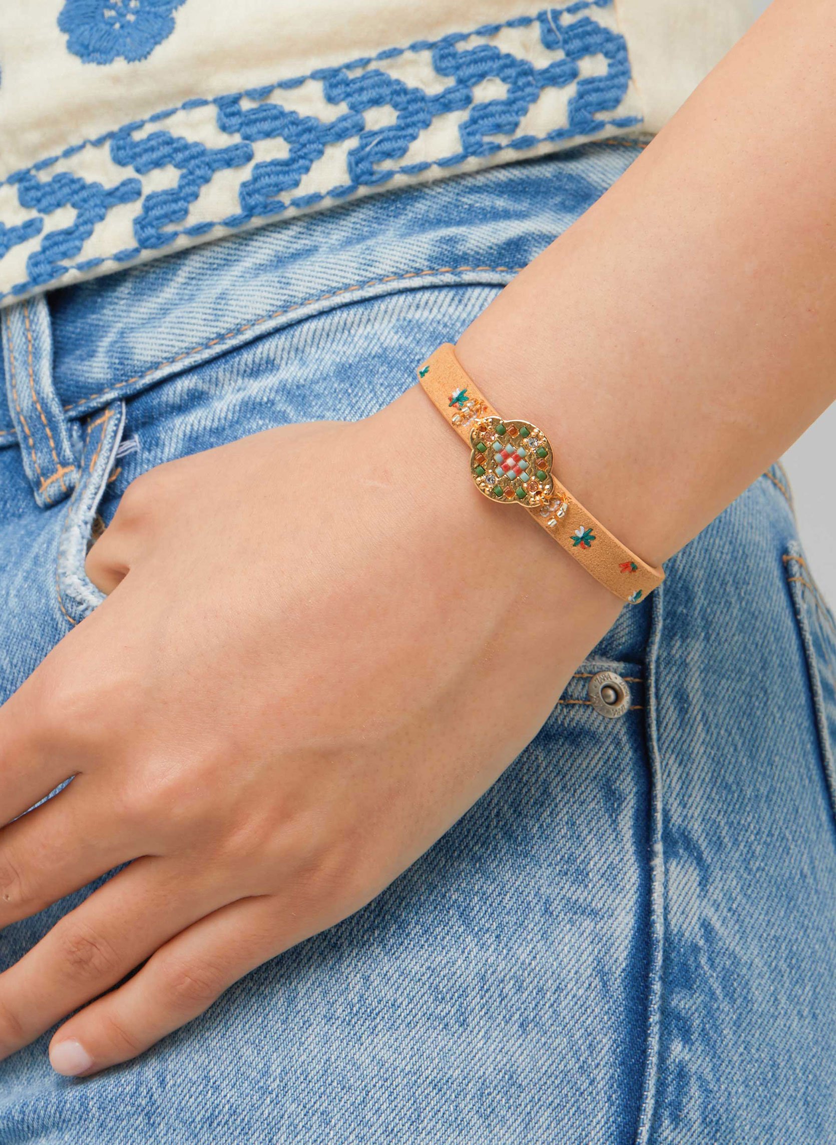Bracelet avec fermoir aimanté et placage eclectik HIPANEMA Orange