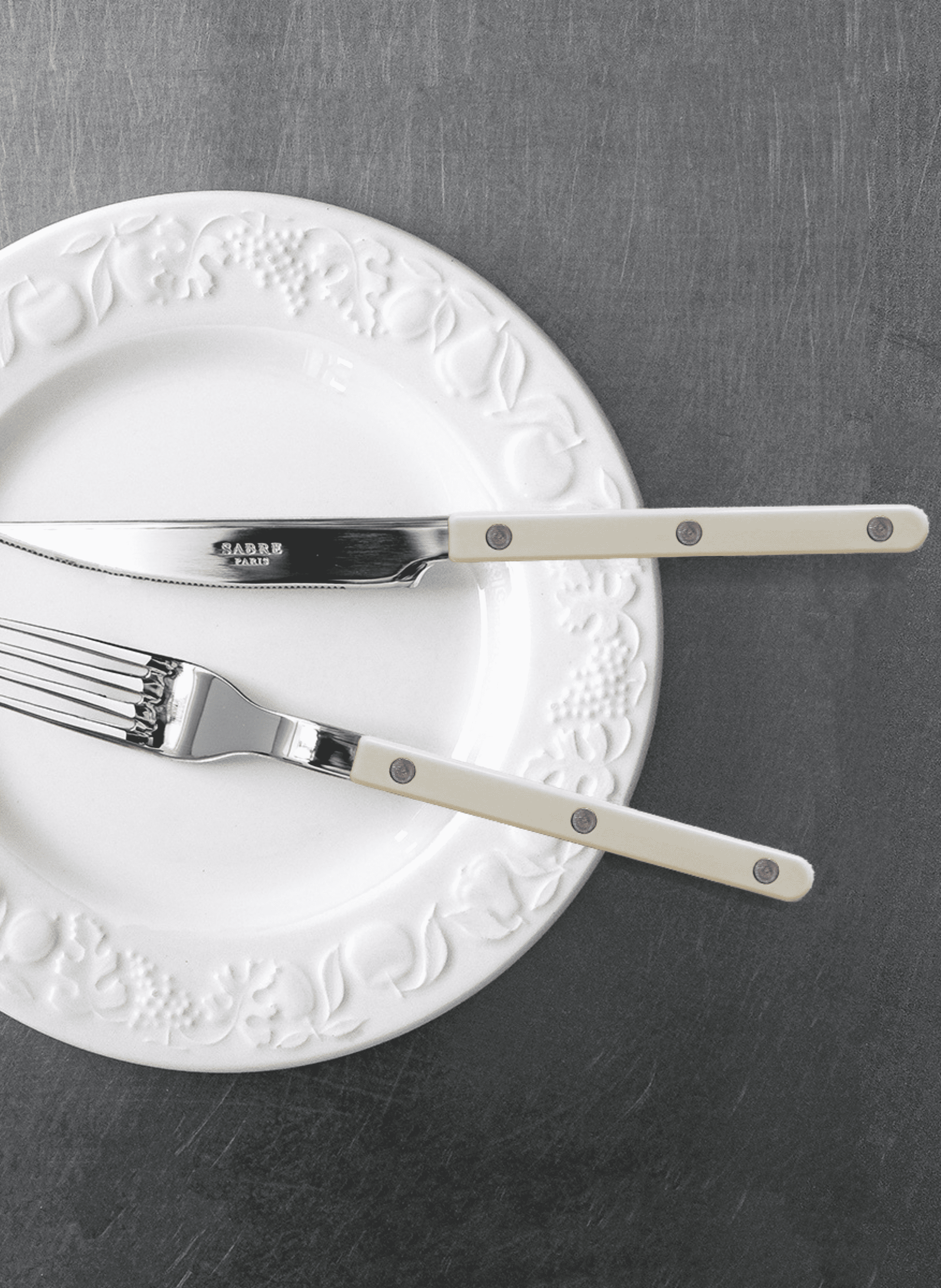 Set de 4 couverts de table, bistrot SABRE PARIS Kaki