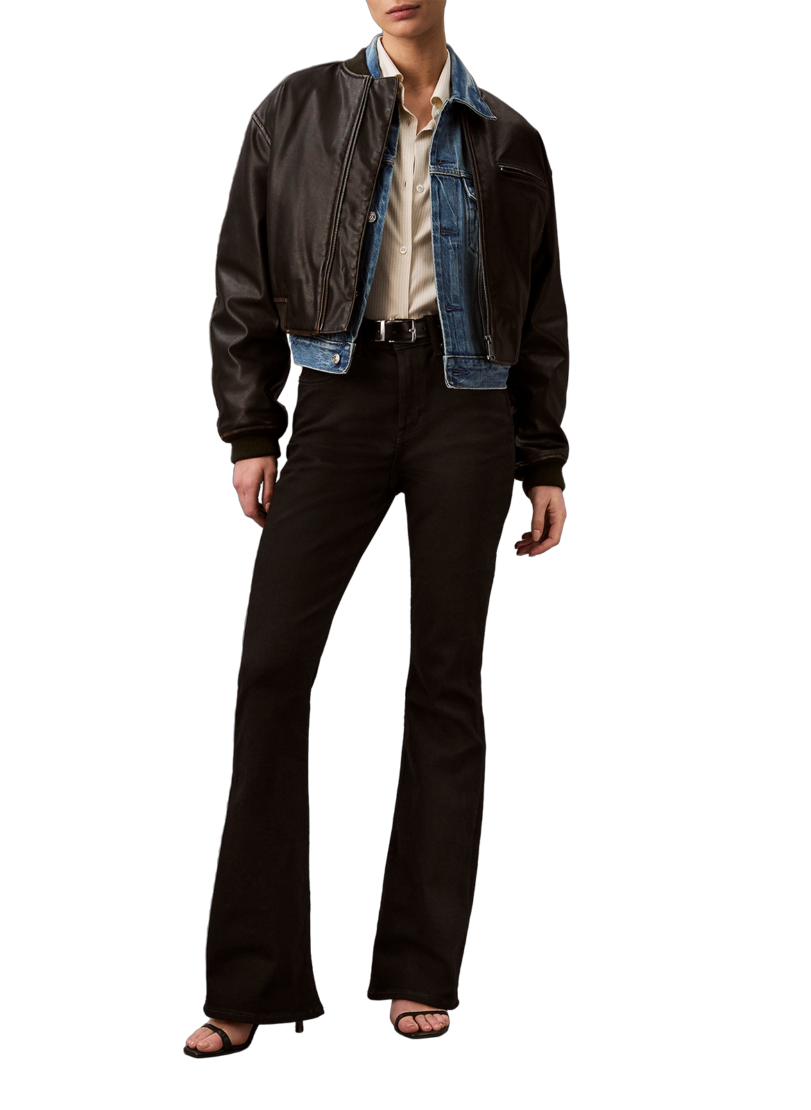 CALVIN KLEIN Jean flare Noir