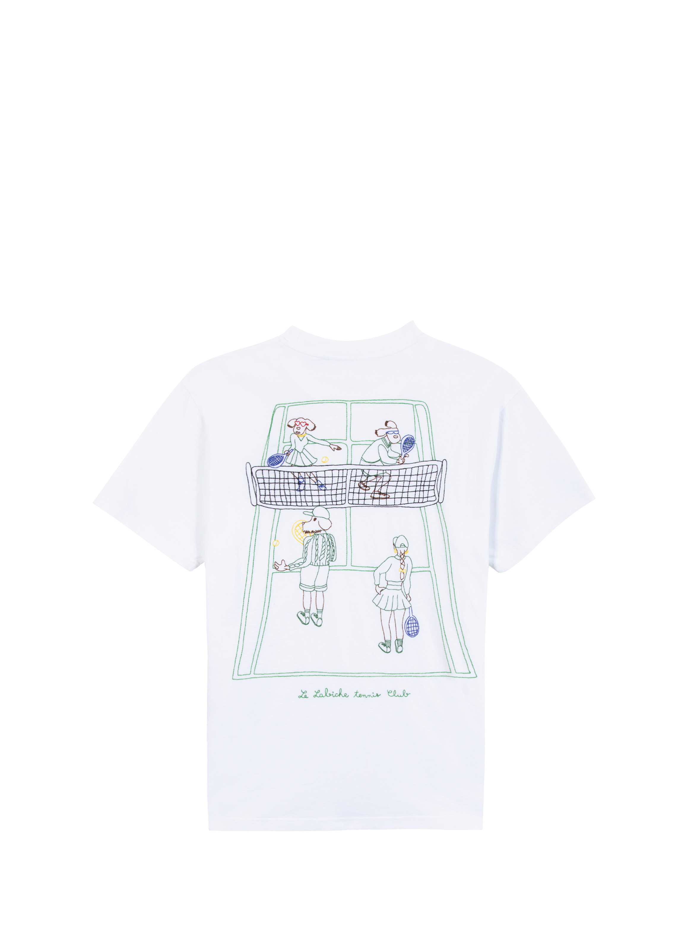 T-shirt droit brodé en coton MAISON LABICHE Blanc