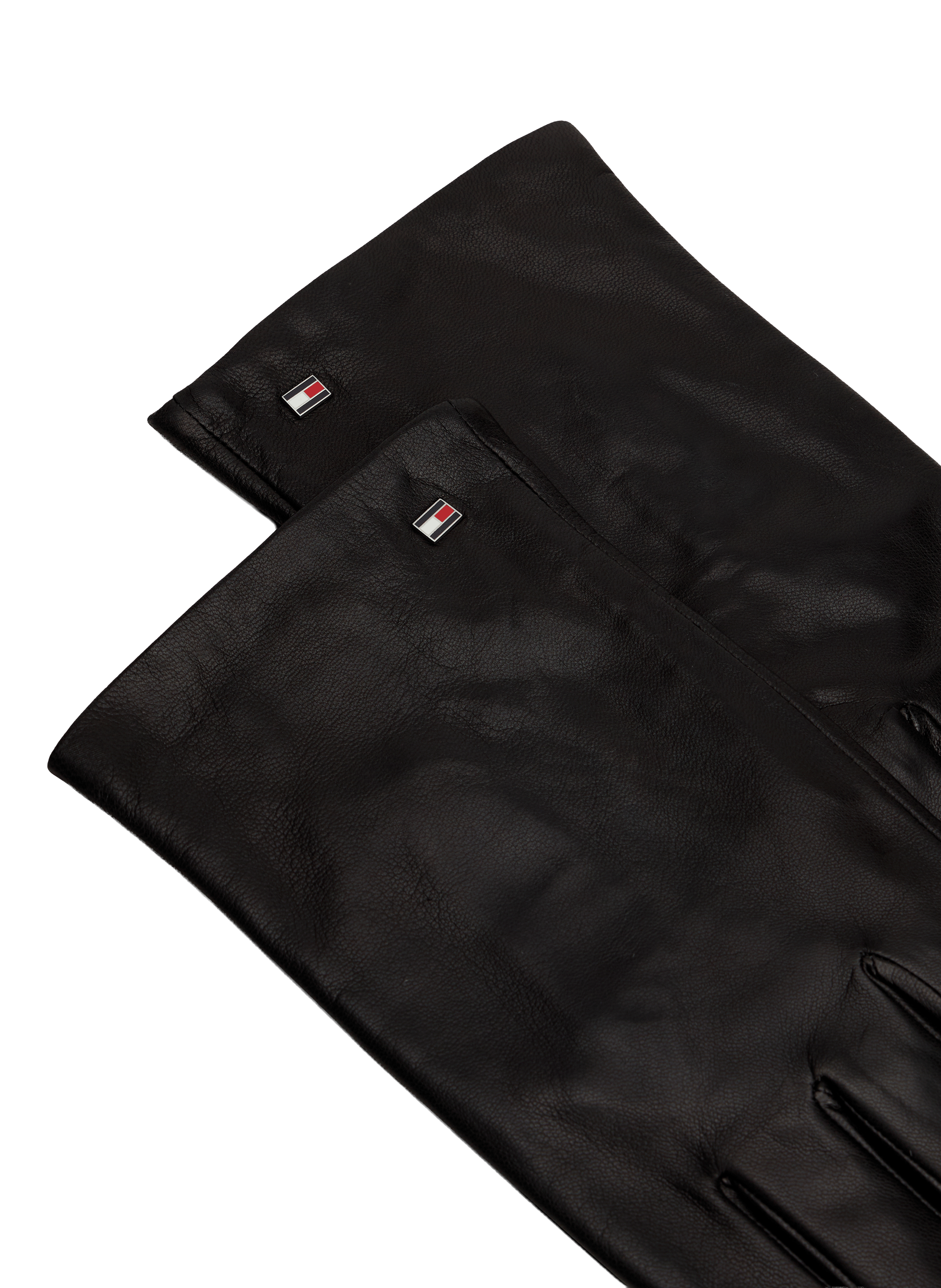 Tommy Hilfiger Flag leather gloves TOMMY HILFIGER Black