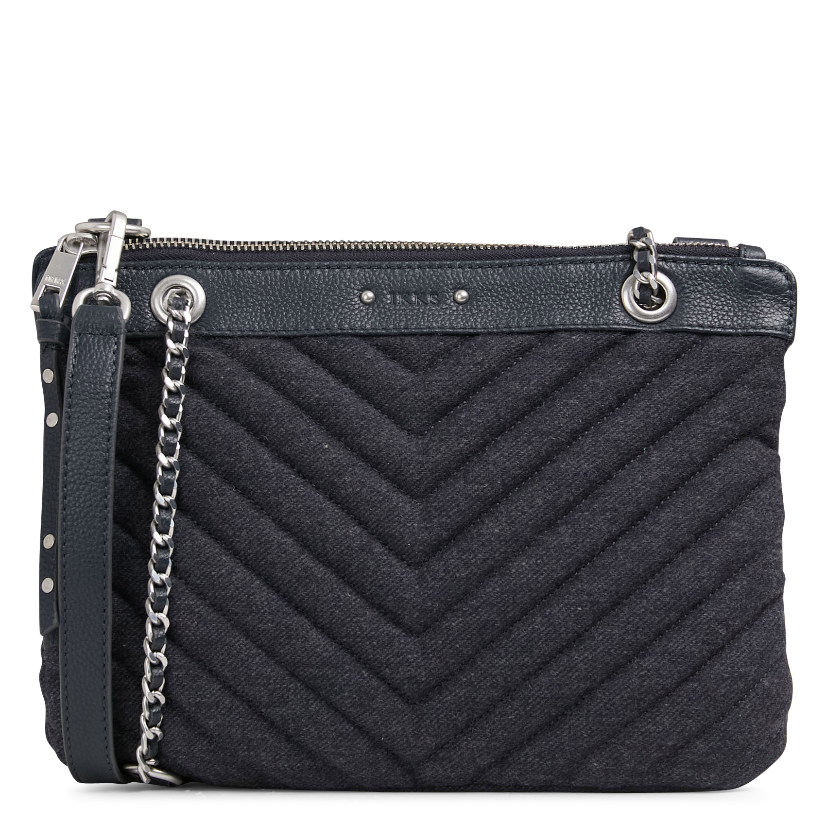 IKKS Sac pochette matelassé uni mix 1440 reporter Bleu
