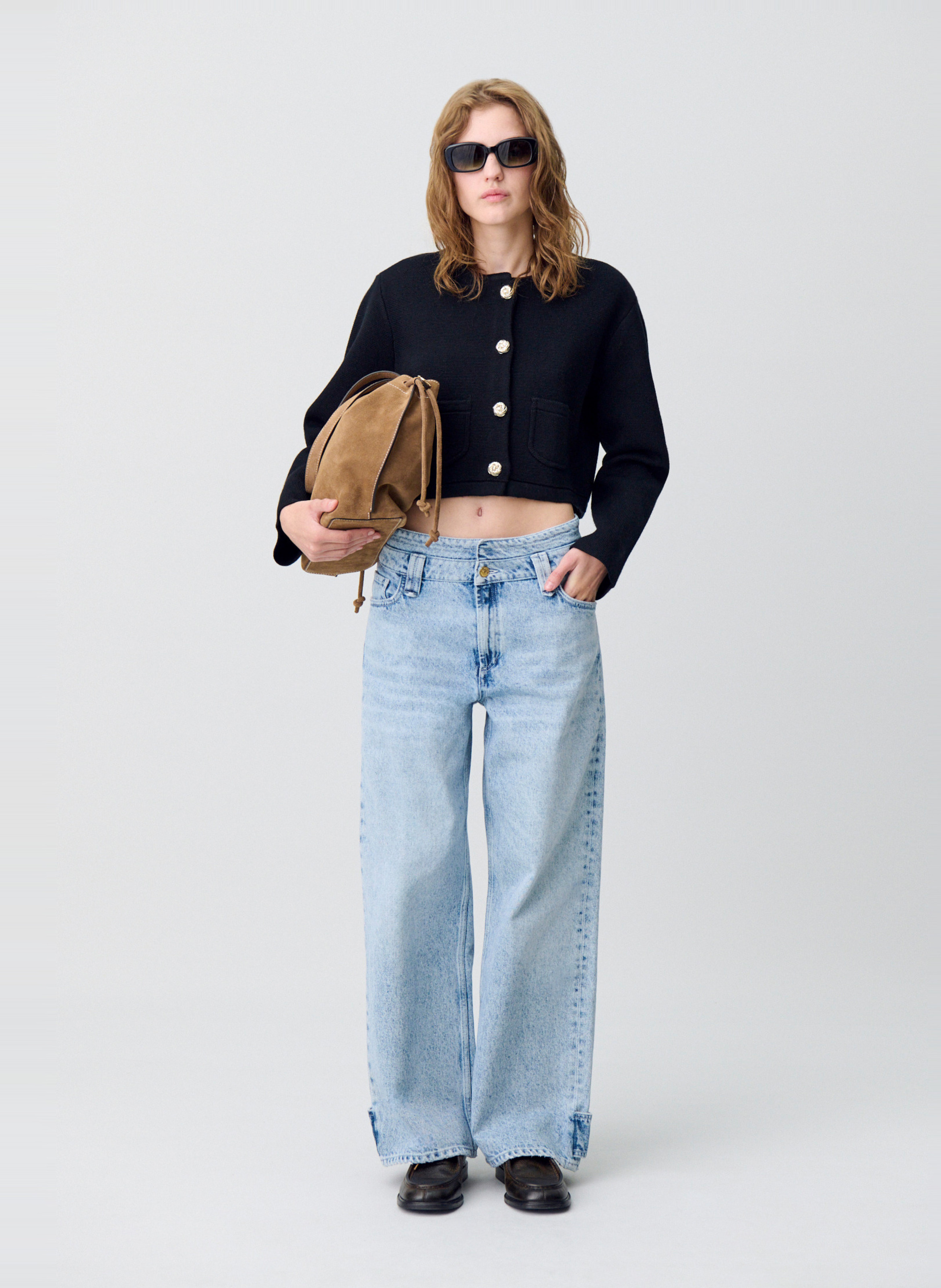 Jean large délavé en coton jeanclement CLAUDIE PIERLOT Bleu