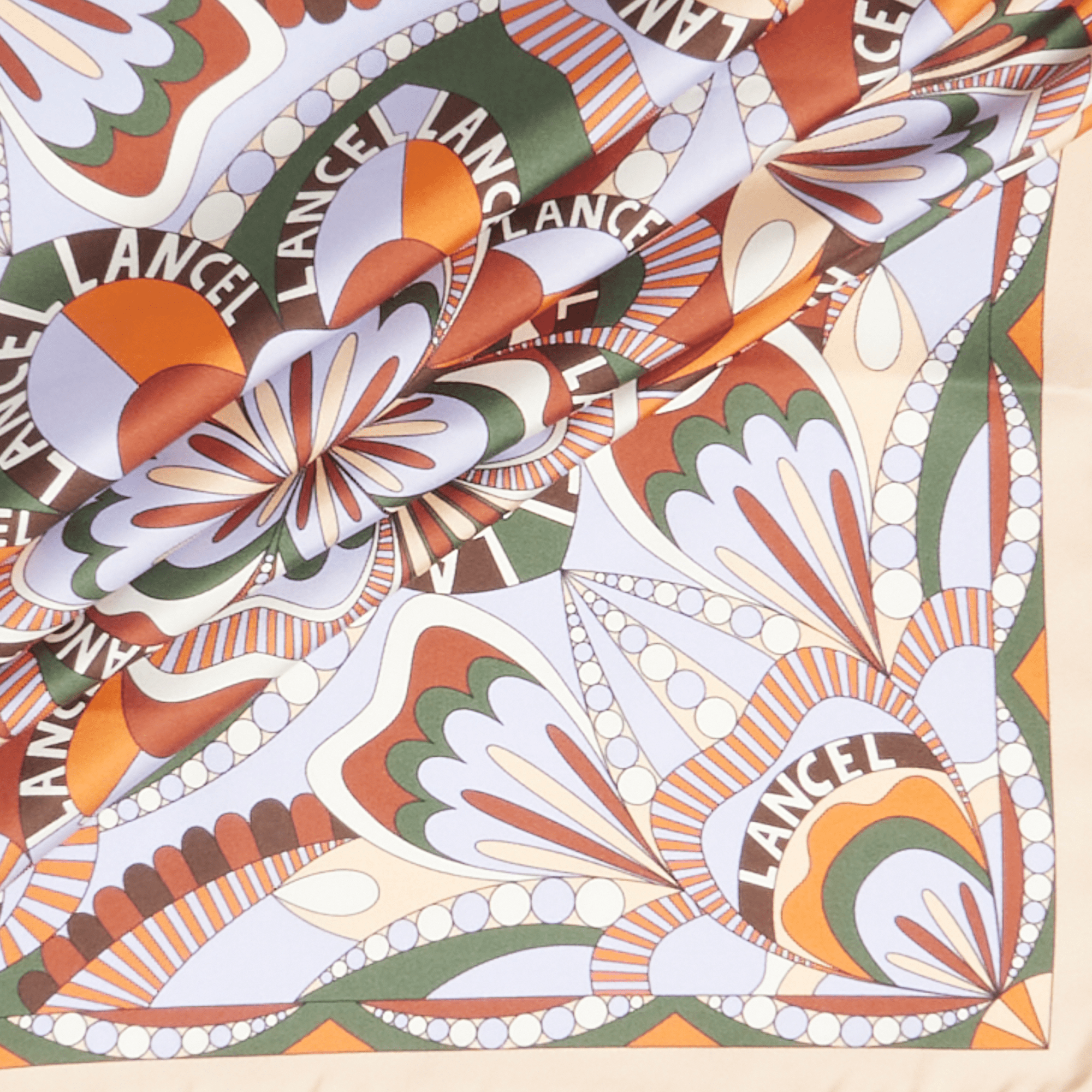 Carré de soie 90 motif floral de lancel en soie LANCEL Vert