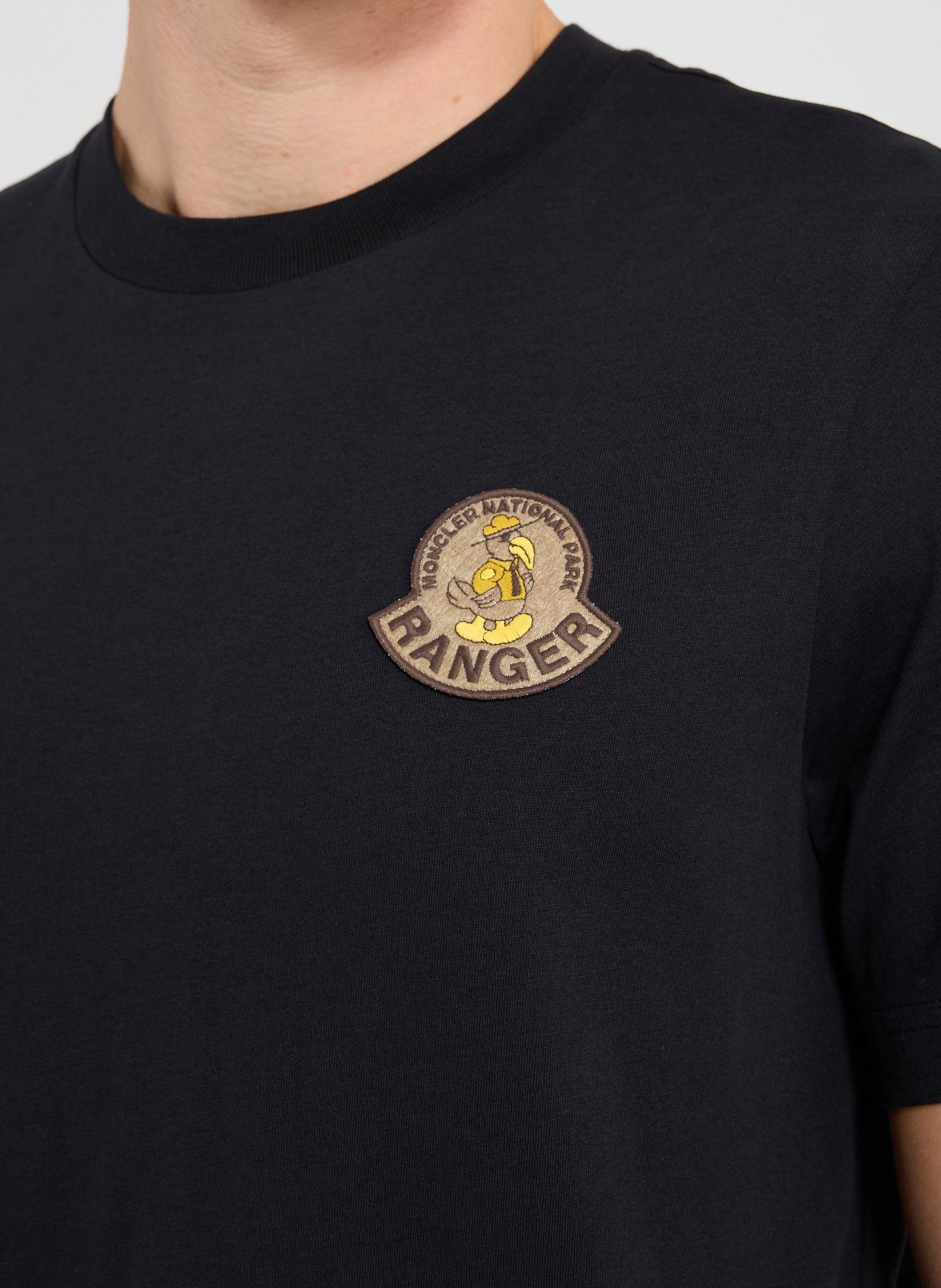 Cotton round-neck T-shirt MONCLER Black