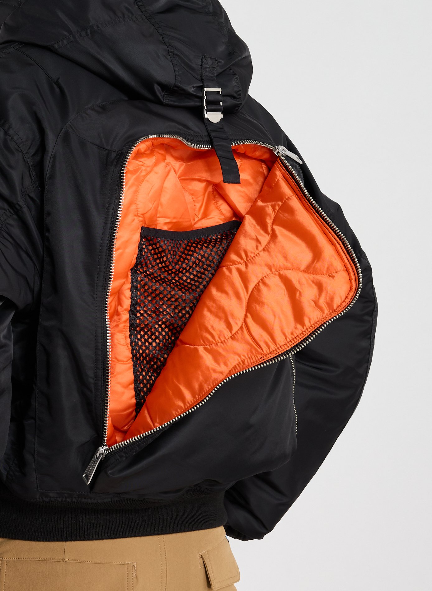 Blouson à capuche avec sac à dos intégré SCHOTT Noir