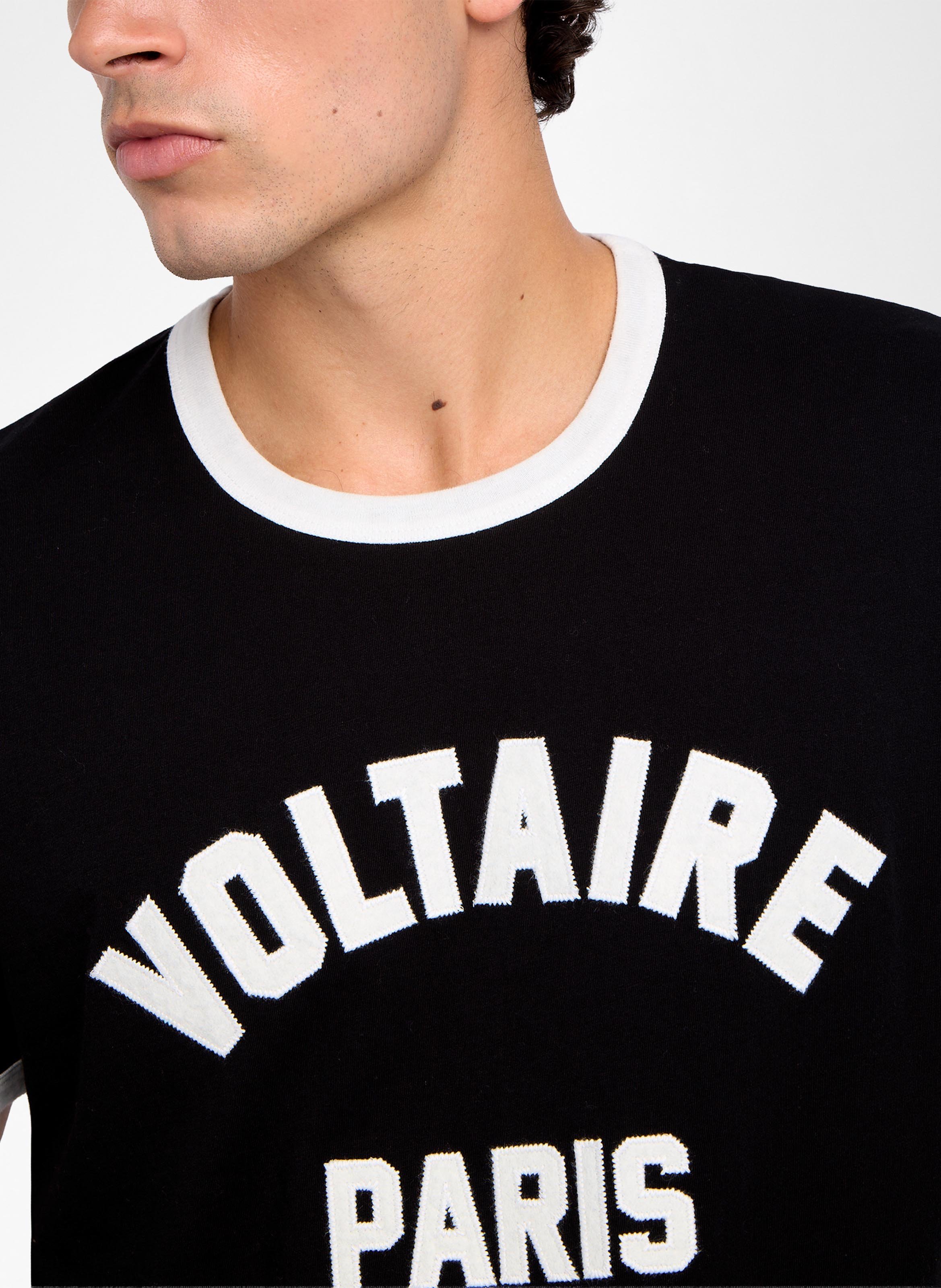 Tee-shirt droit col rond sérigraphié woody ZADIG&VOLTAIRE Noir
