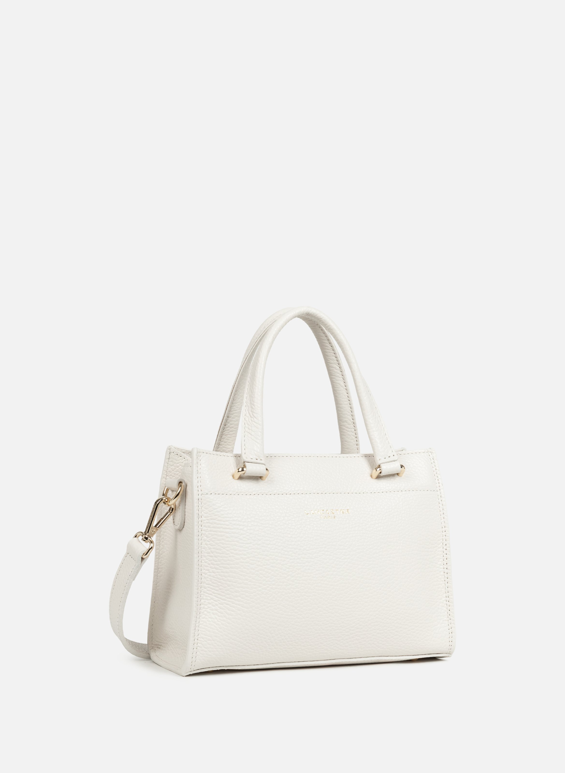 Petit sac à main - foulonné double daily LANCASTER Blanc