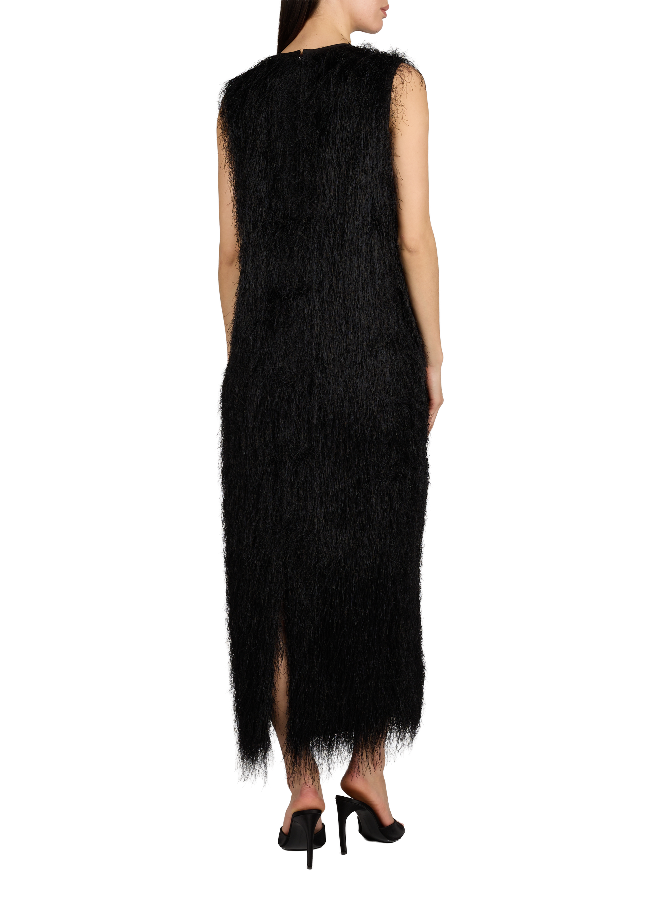 Long dress with delicate fringes LOULOU DE SAISON Black