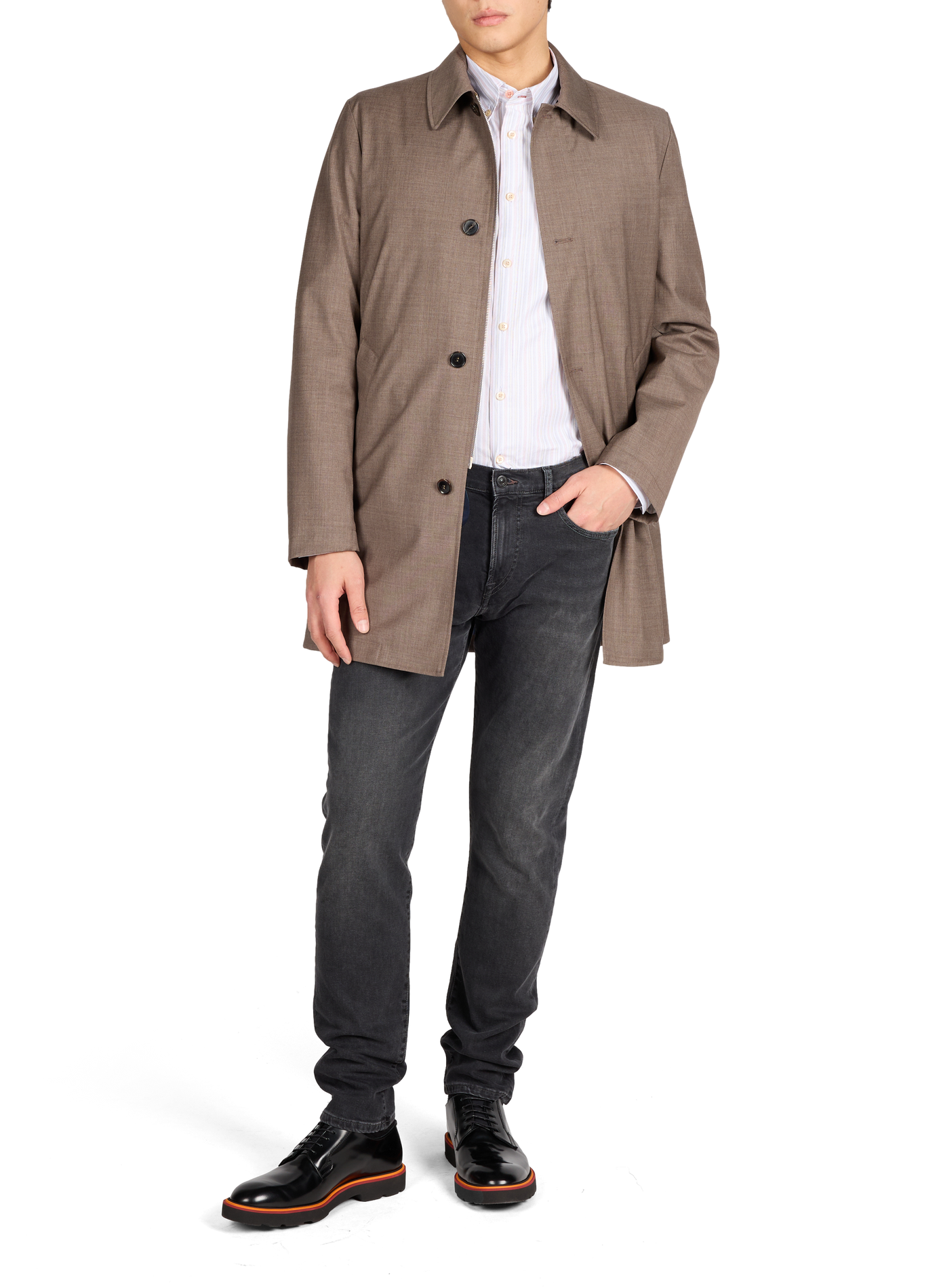 Jean cinq poches en coton mélangé PAUL SMITH Marron