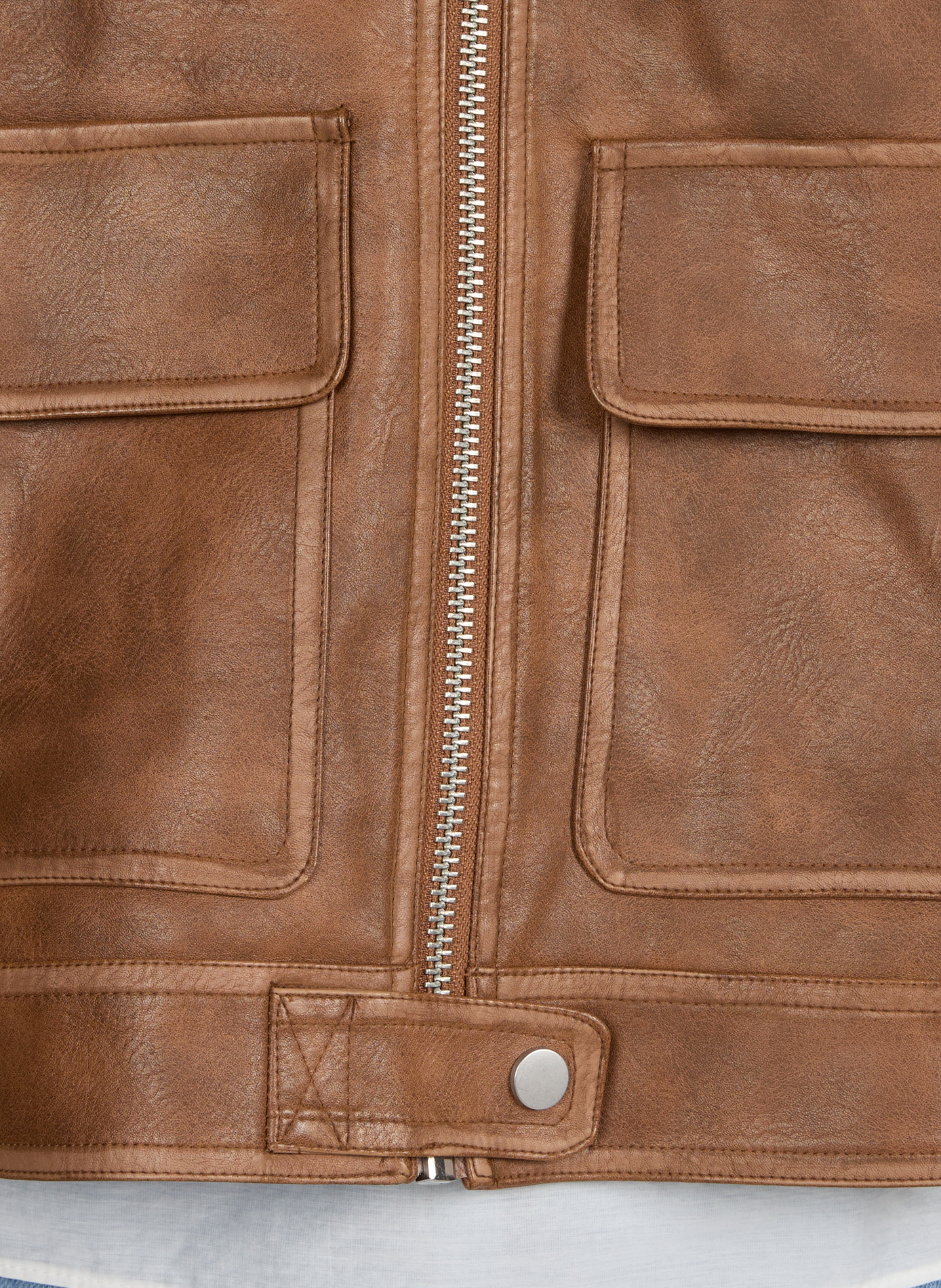 Veste légère droite à effet usé  TOPSHOP Marron