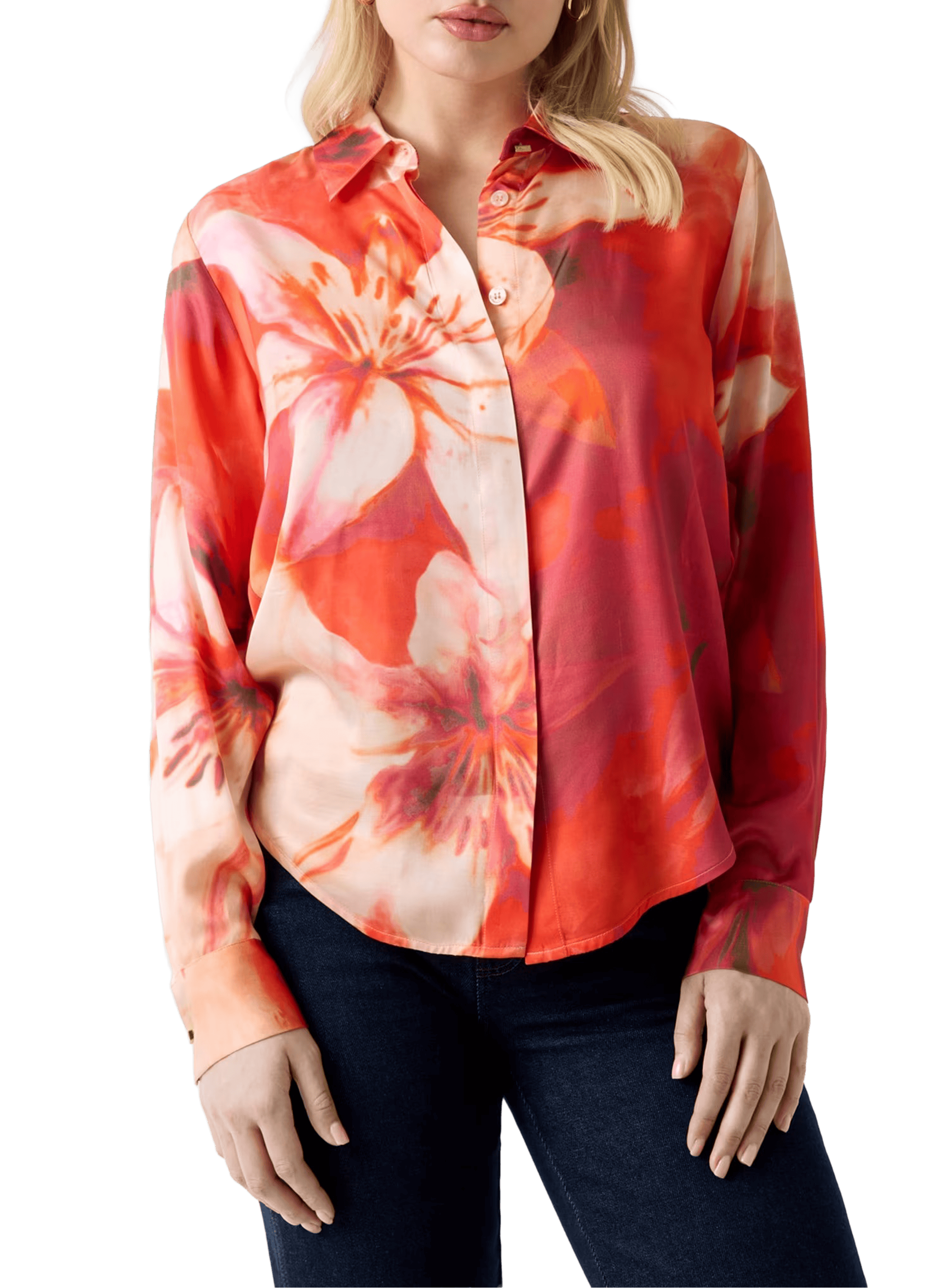 Printed Marciano long-sleeve shirt GUESS Pink