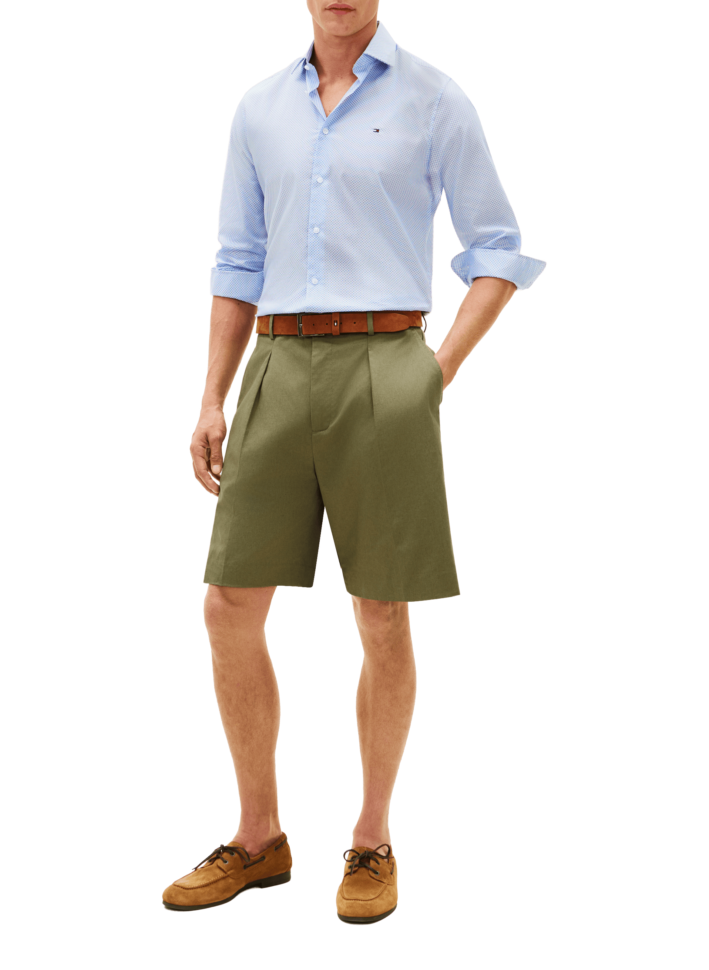 Straight cotton blend Shirt TOMMY HILFIGER Blue