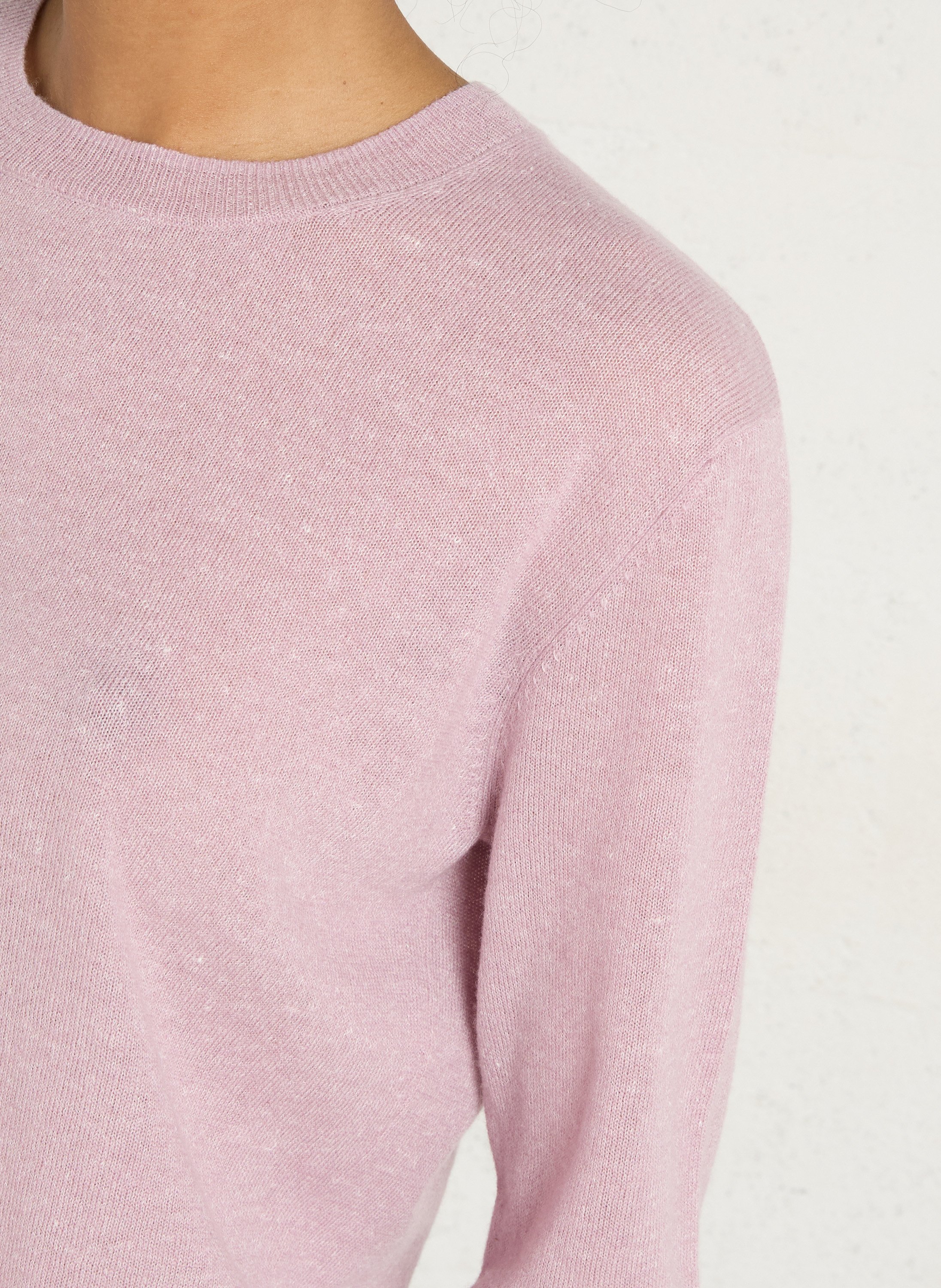 Pull droit uni en cachemire et lin prince MAISON 123 Violet