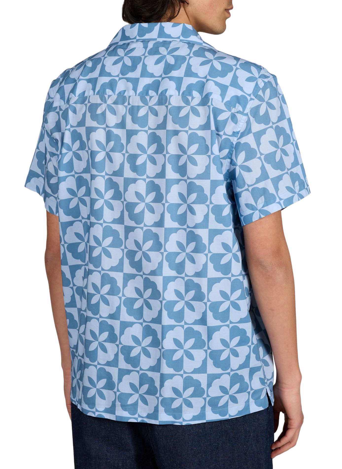 Straight shirt with short printed sleeves FAGUO Blue