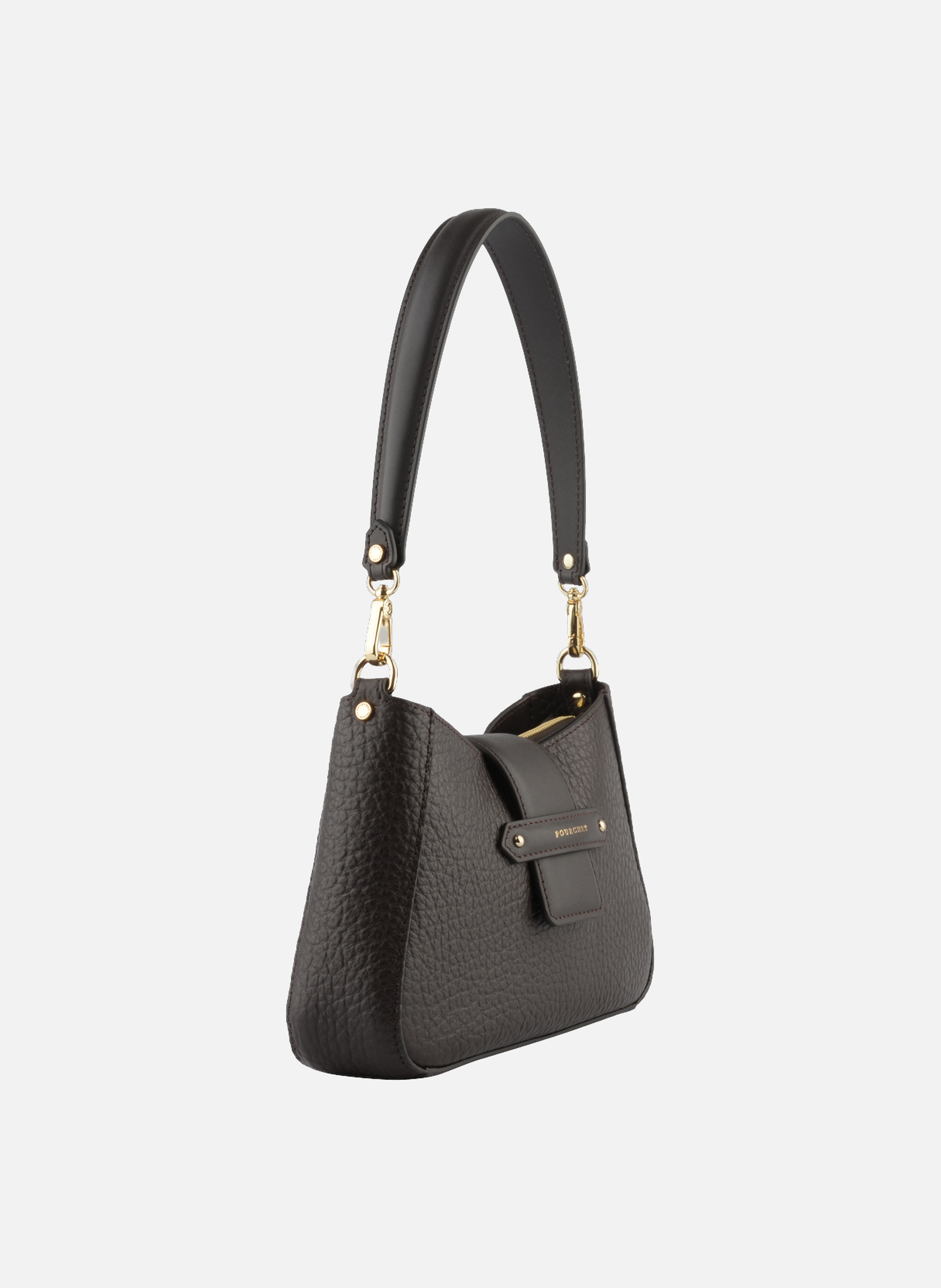 Fleuves | sac à main en cuir de vachette POURCHET Marron