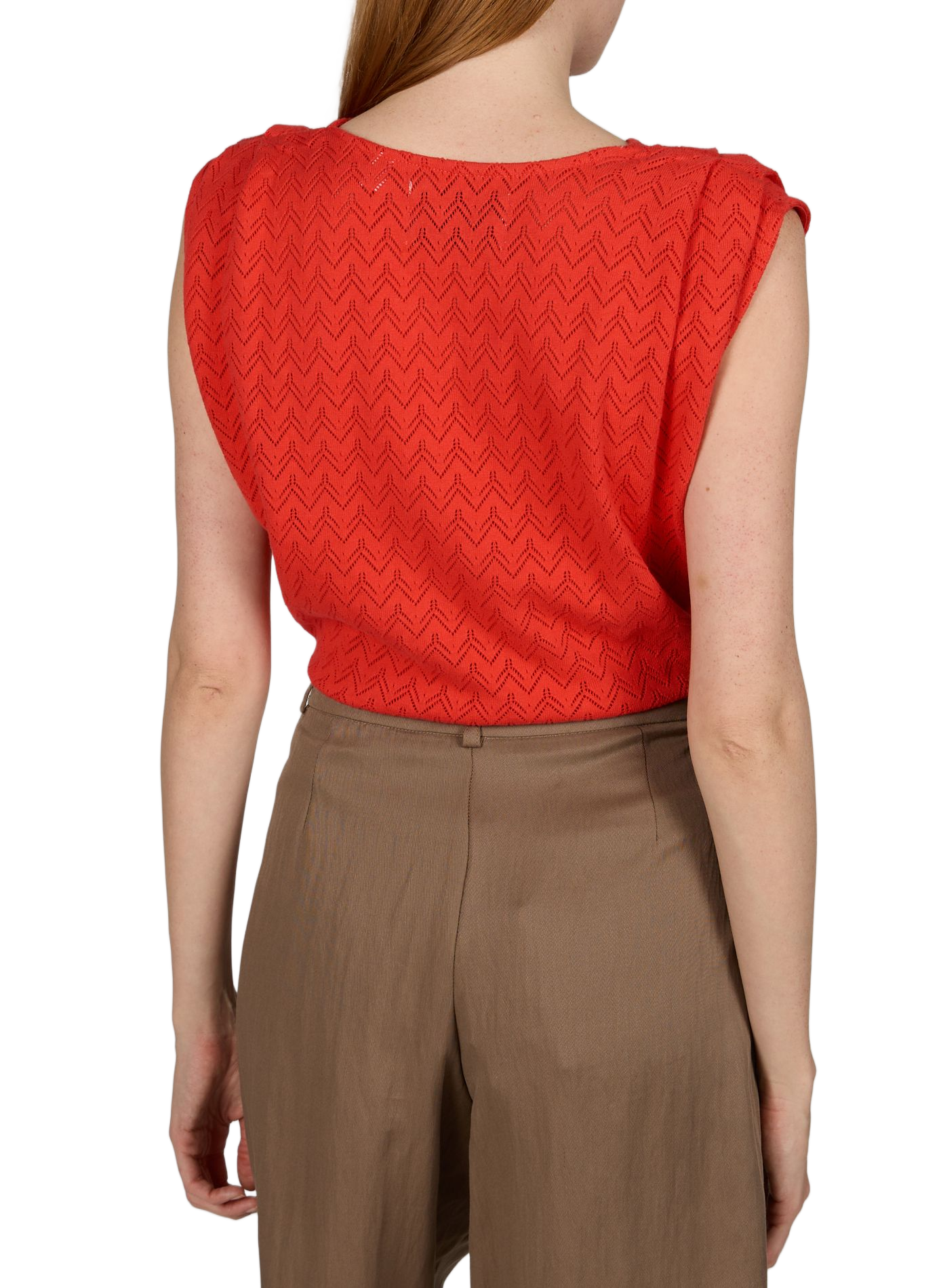 Top Vilihura in cotone VILA Rosso