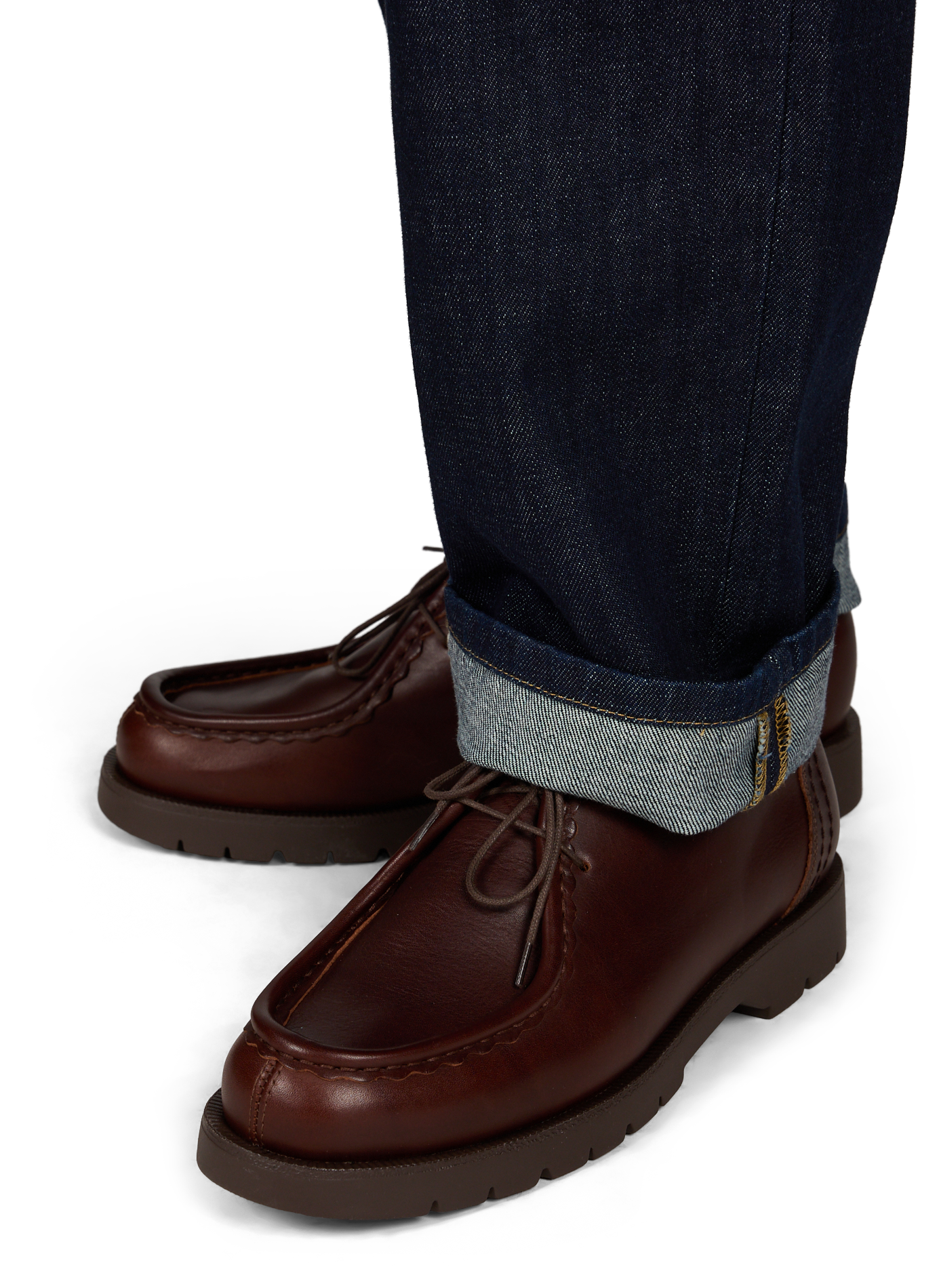 Calfskin leather lace-up loafers KLEMAN Brown